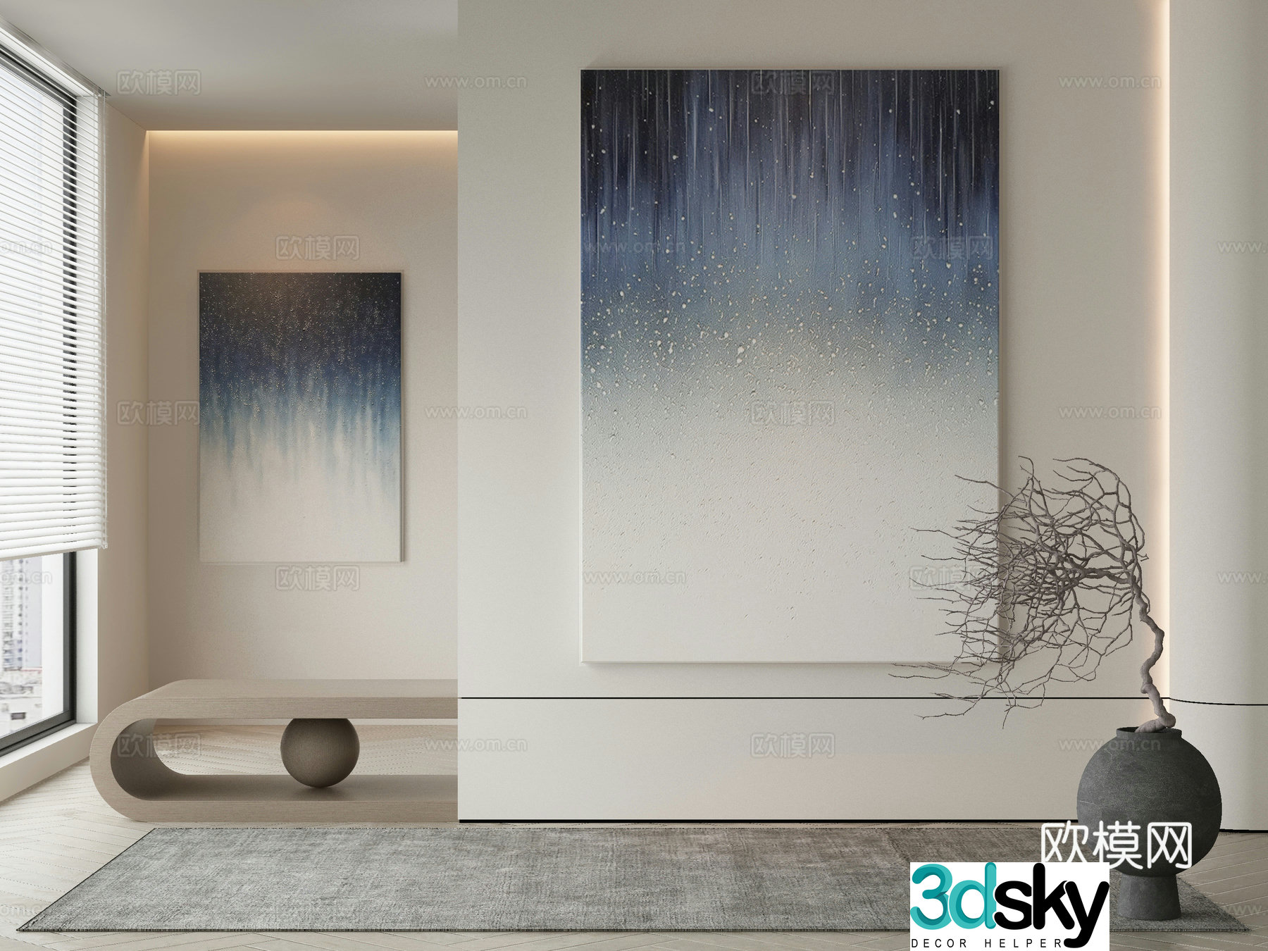Modern Wasabi Hanging Painting Oil Painting 3D Model