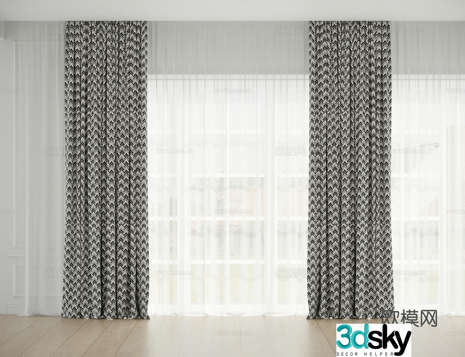 Modern curtain 3d model