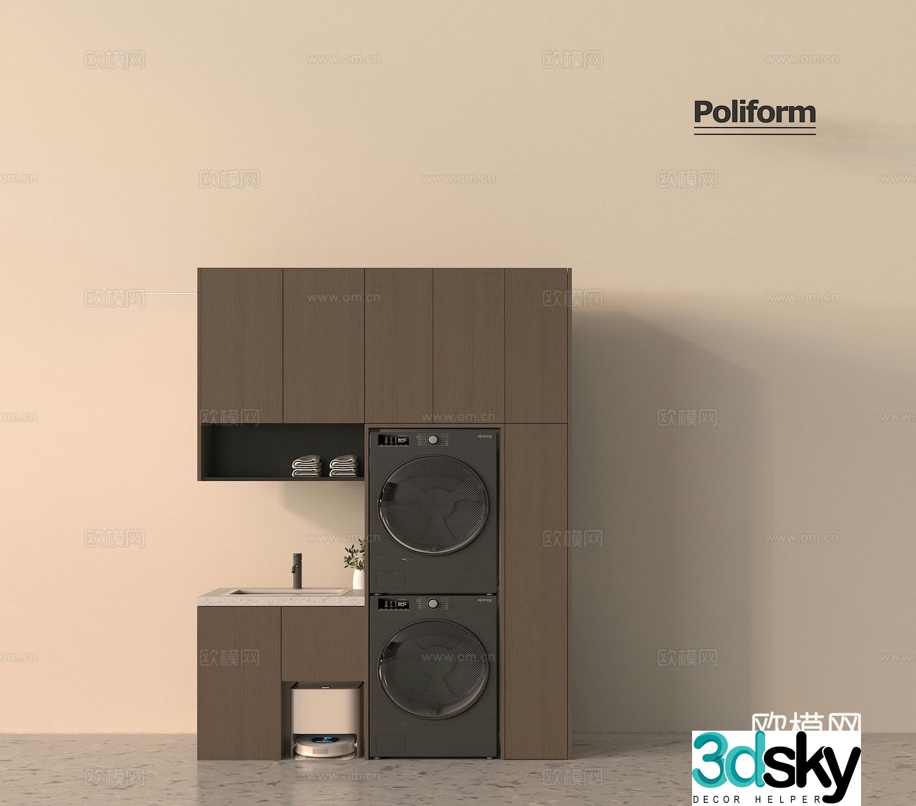 Washing cabinet 3d model