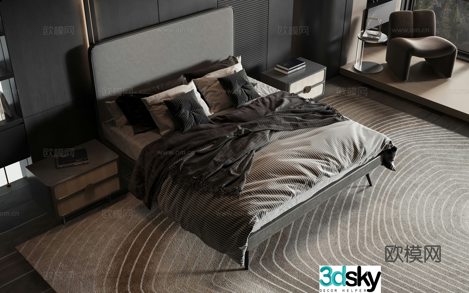 Modern style product bed 3d model