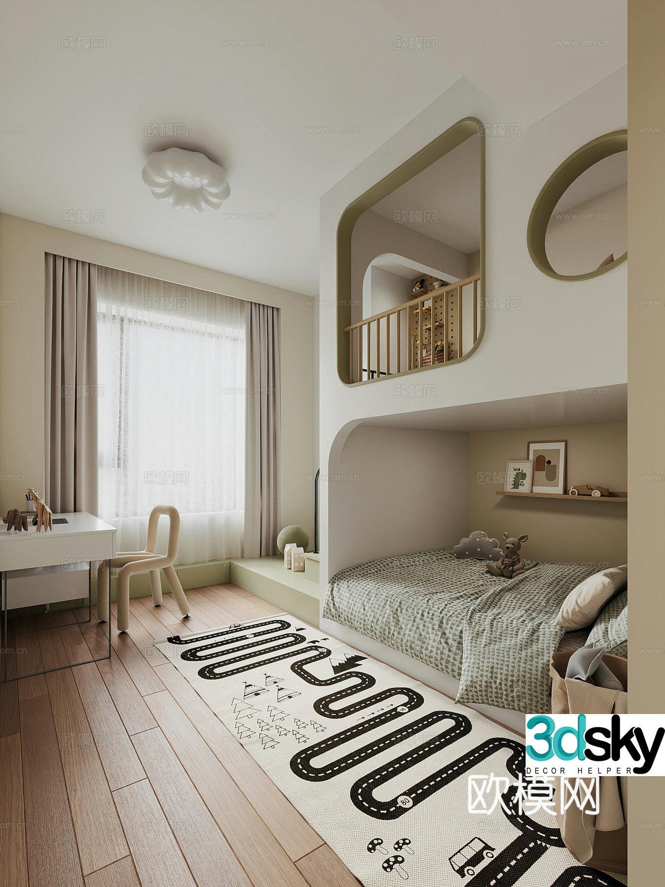 Modern Temperature Tatami Children’s Room 3D Model
