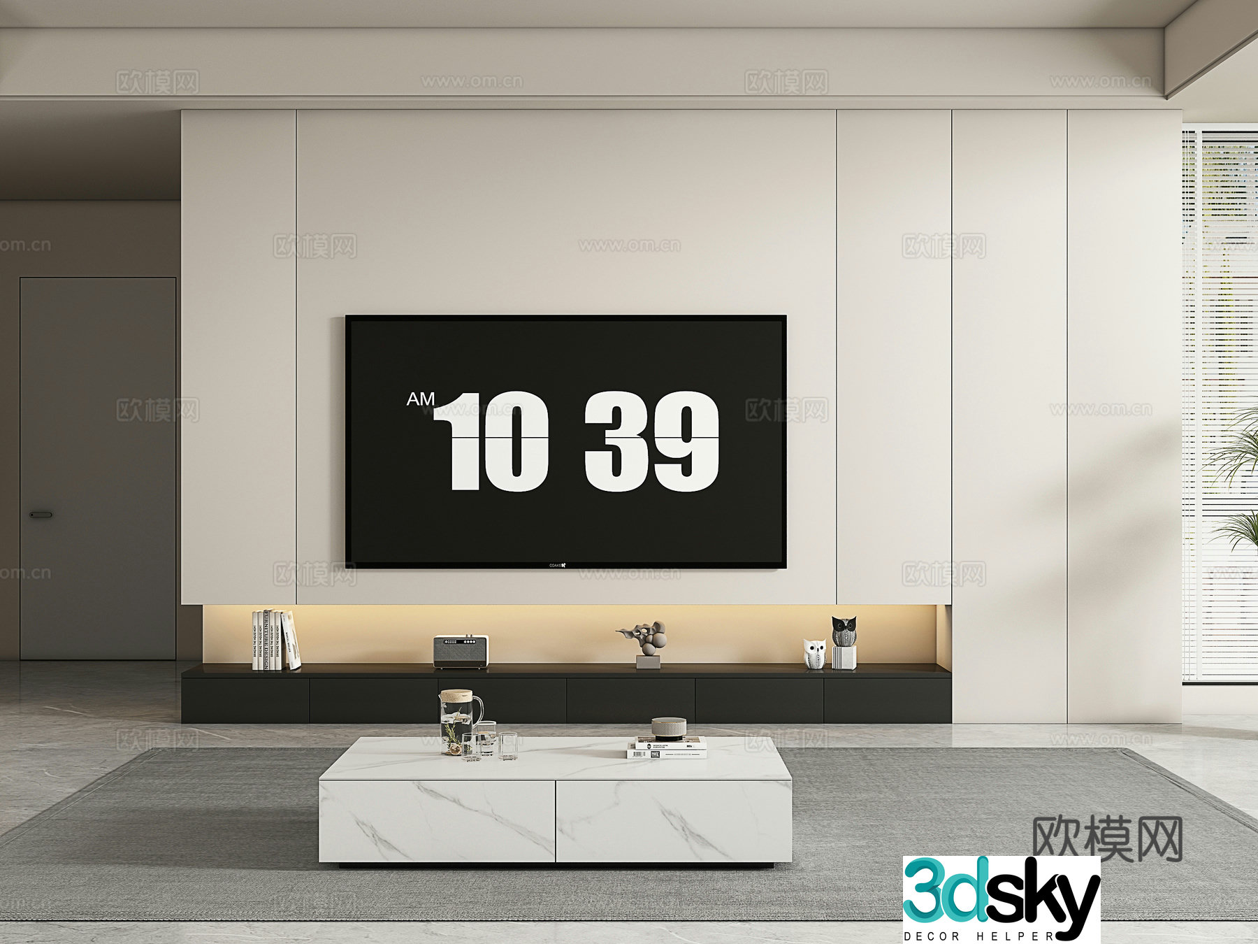 Modern TV cabinet coffee table 3d model