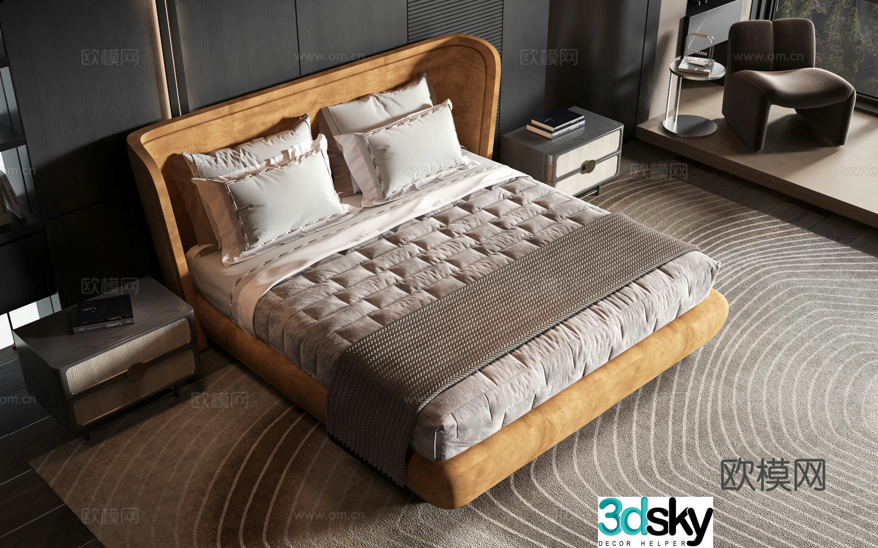 Modern style product bed 3d model