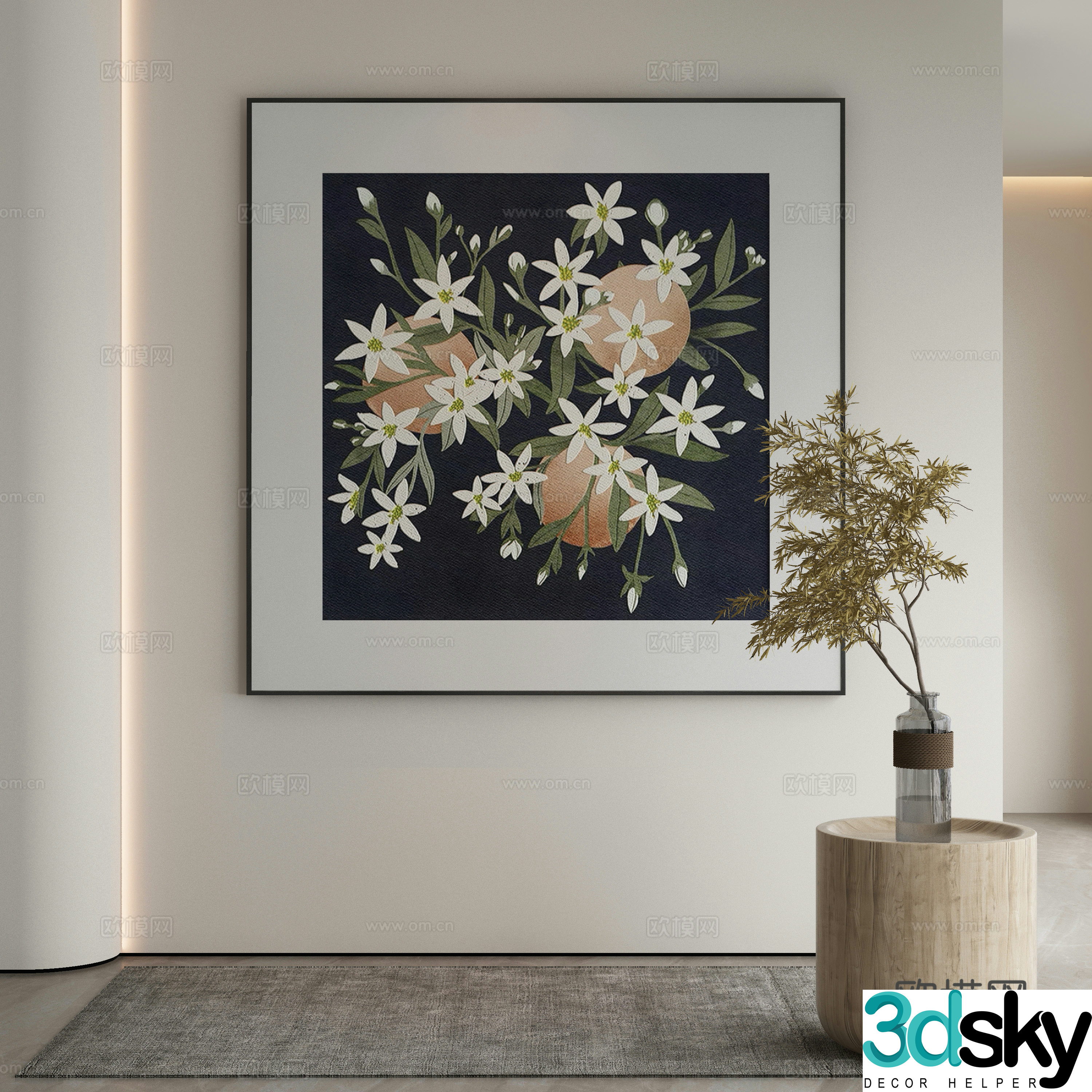 Modern Wasabi Hanging Painting Oil Painting 3D Model