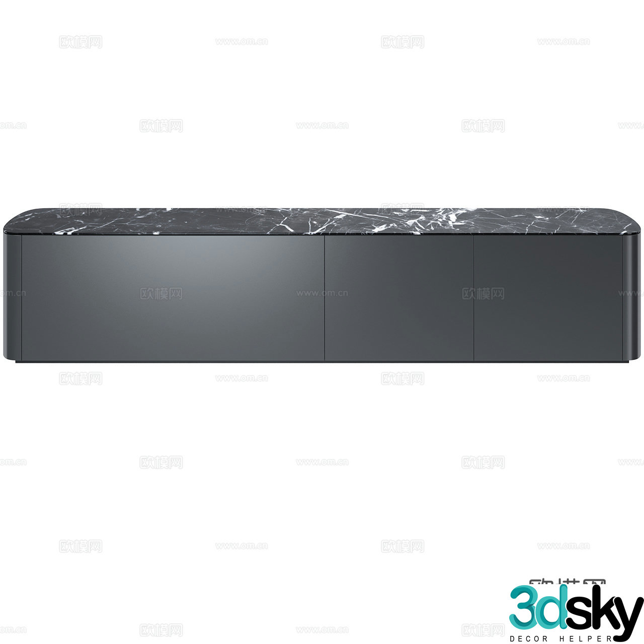 Caccaro Italian minimalist TV cabinet Floor-standing TV cabinet Marble TV cabinet 3D model