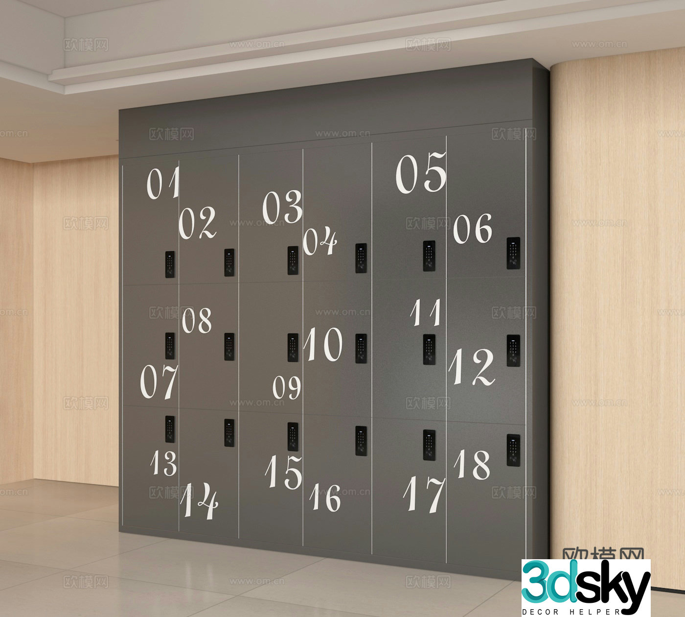 3d model of locker