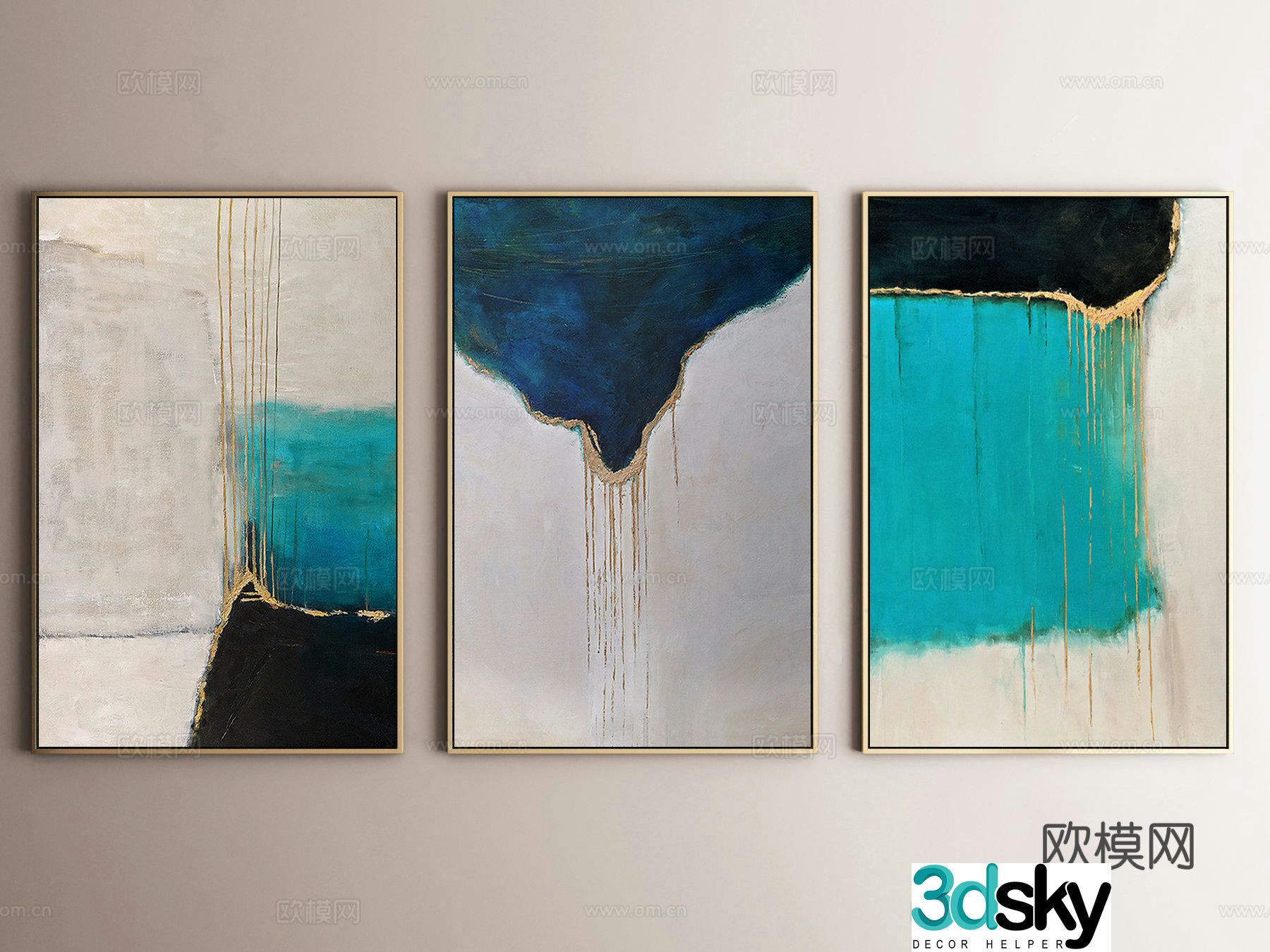 Modern postmodern light luxury decorative painting 3d model