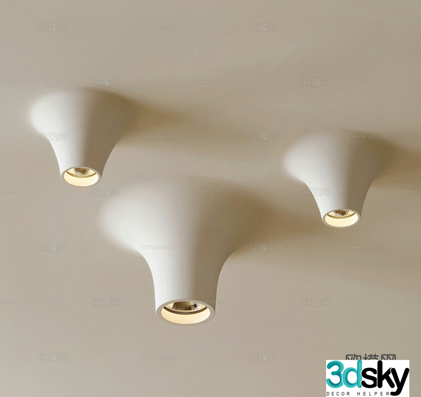 Chandelier Gypsum lamp 3d model