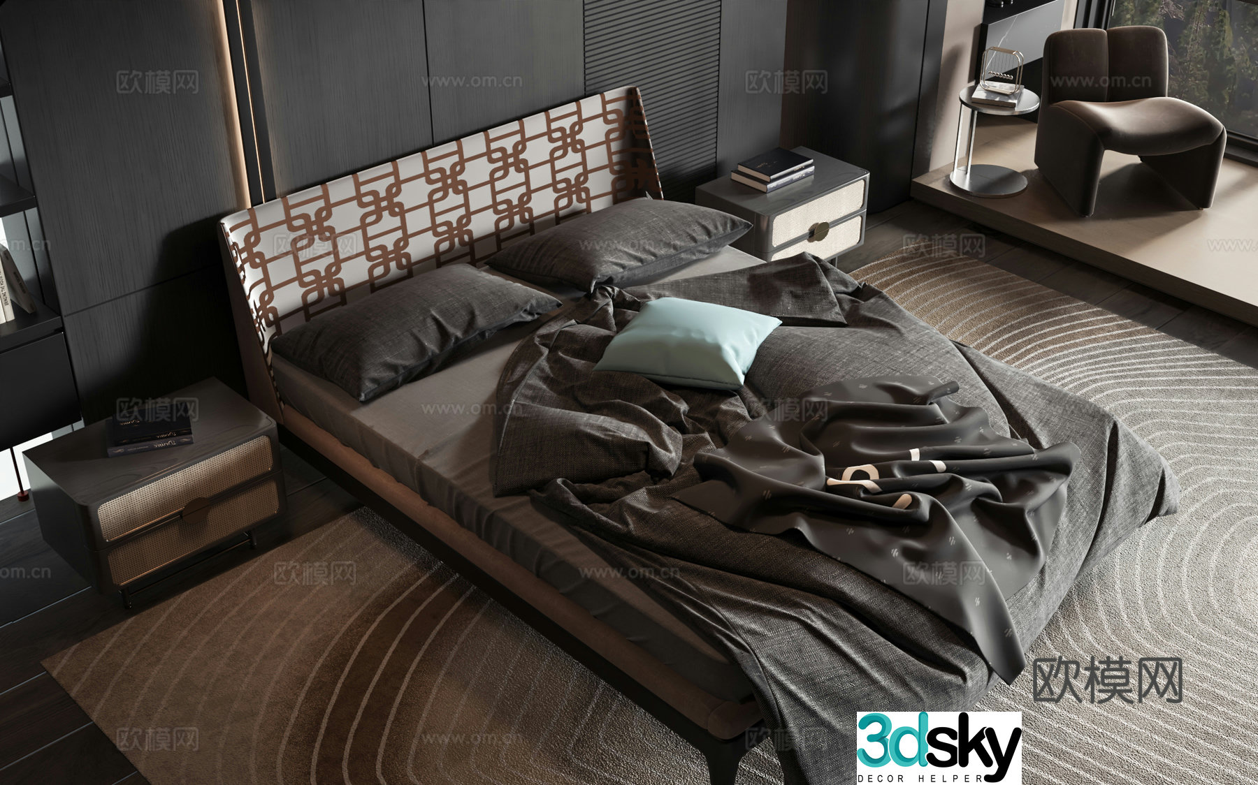 Modern style product bed 3d model