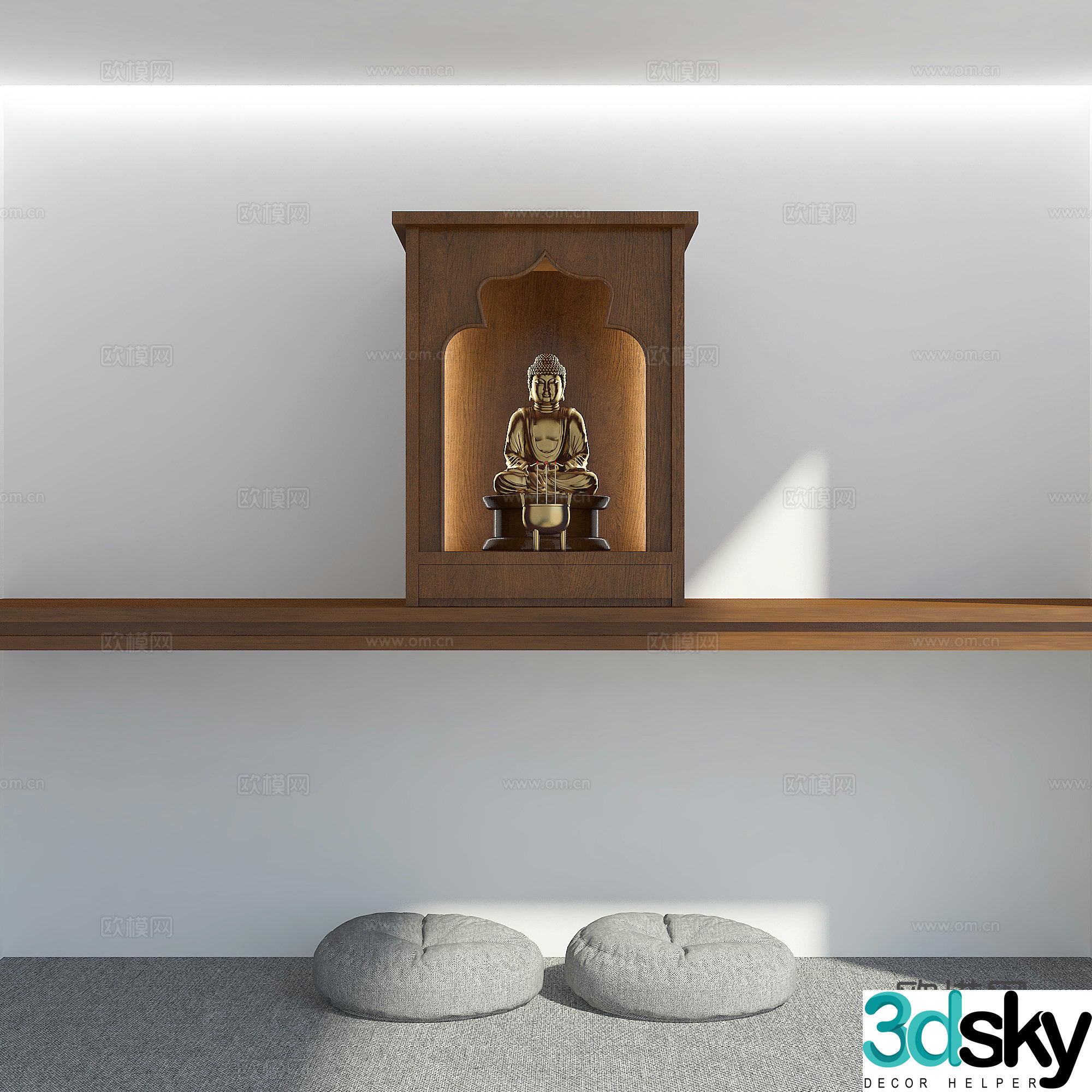 Chinese style Buddhist niche 3D model
