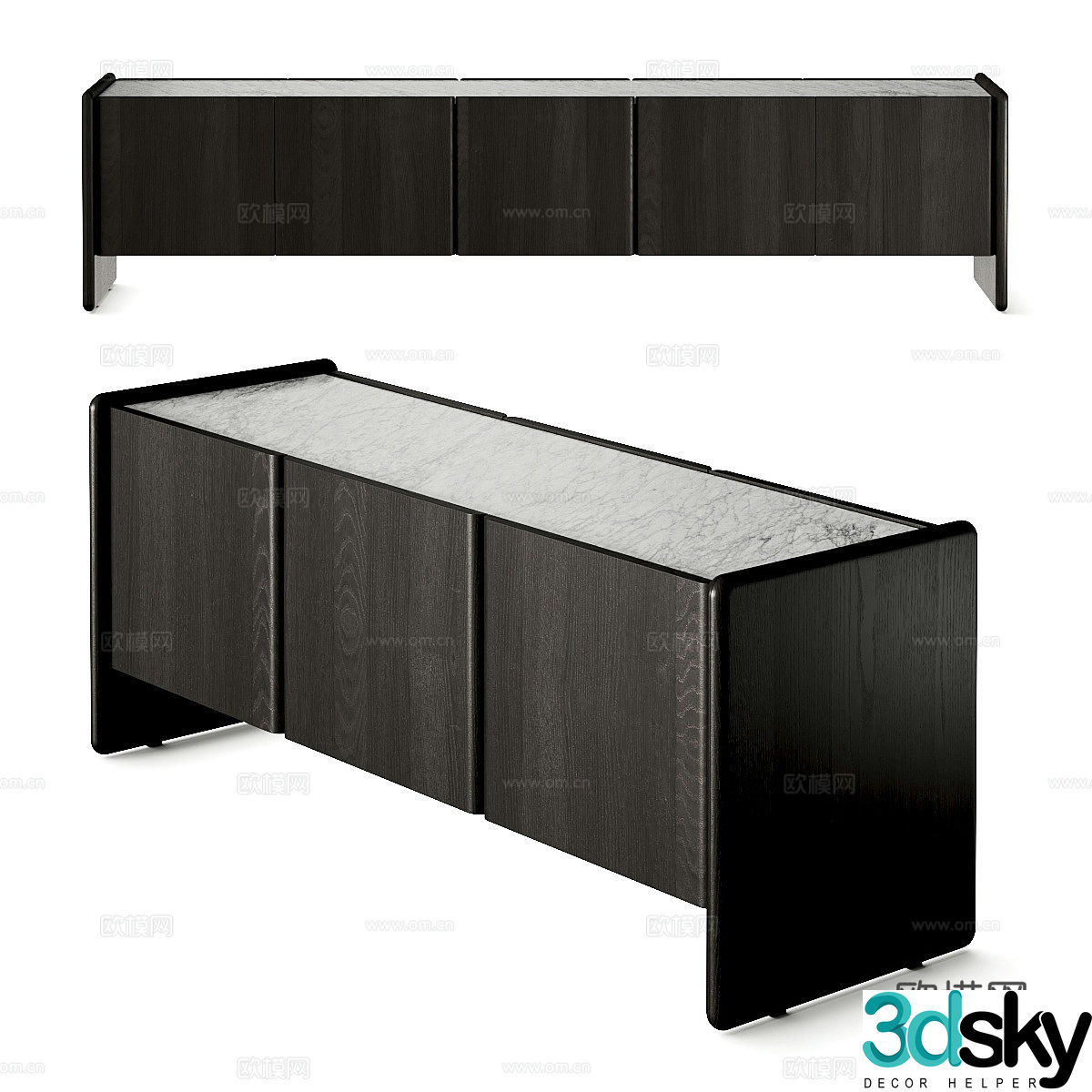 Modern Italian minimalist TV cabinet 3D model