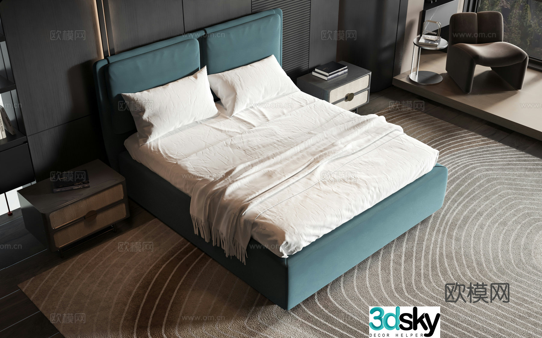 Modern style product bed 3d model