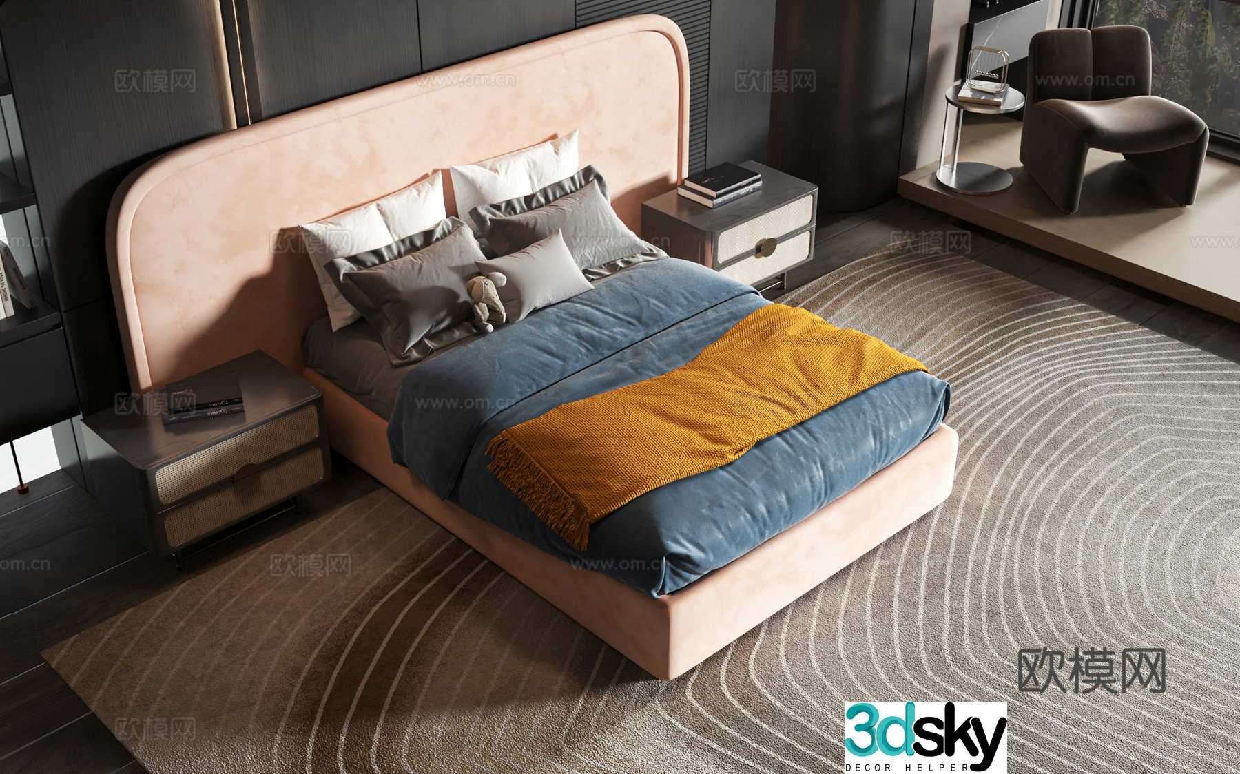 Modern style product bed 3d model