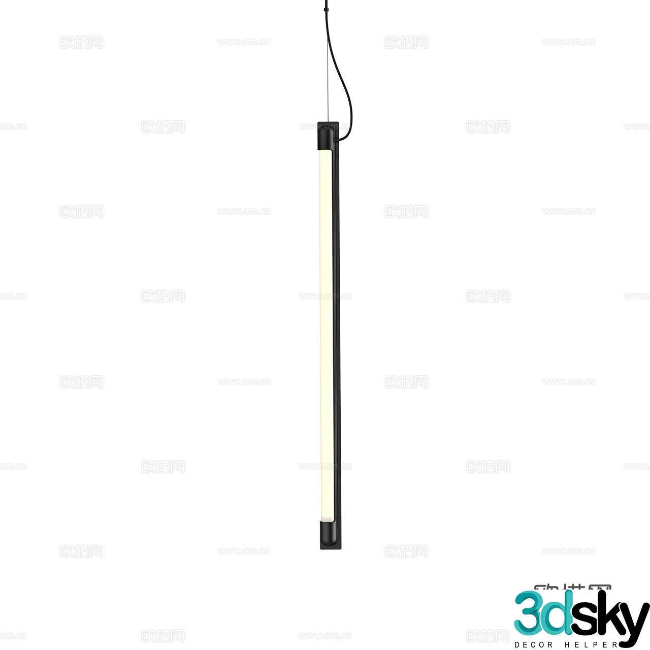 Muuto Minimalist Chandeliers Decorative Chandeliers Long Strip Chandeliers Glass Chandeliers Restaurant Chandeliers 3D Model