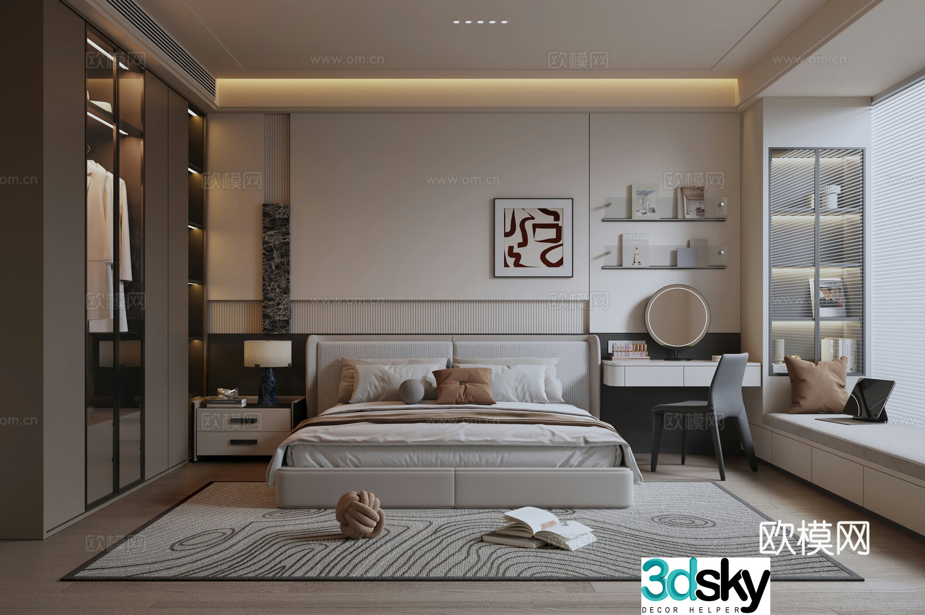 Modern Italian home bedroom 3d model
