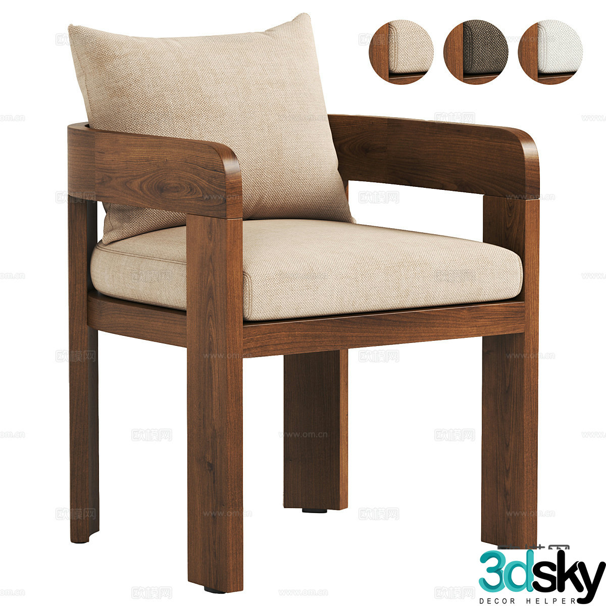 New Chinese wooden armchair 3d model