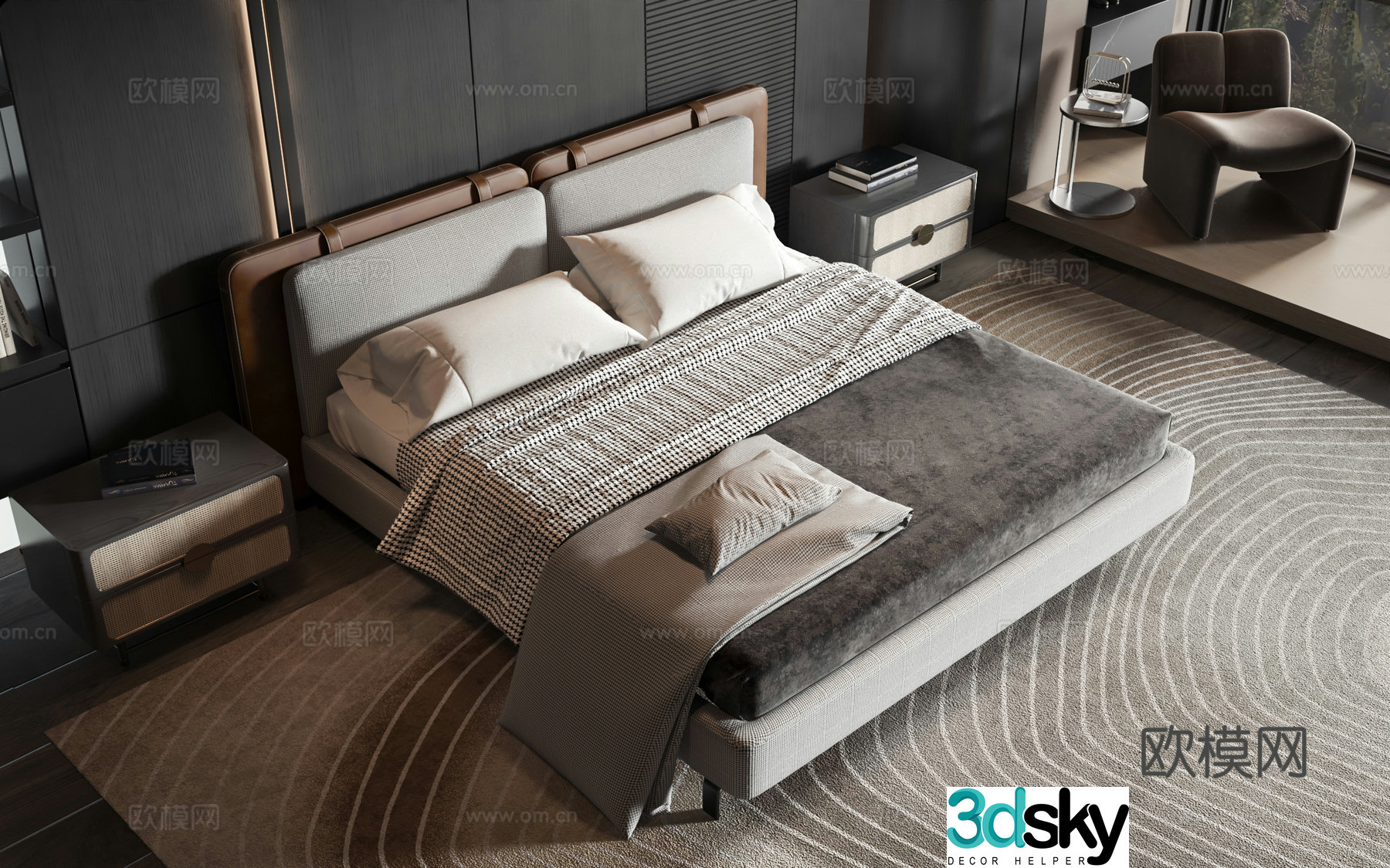 Modern style product bed 3d model