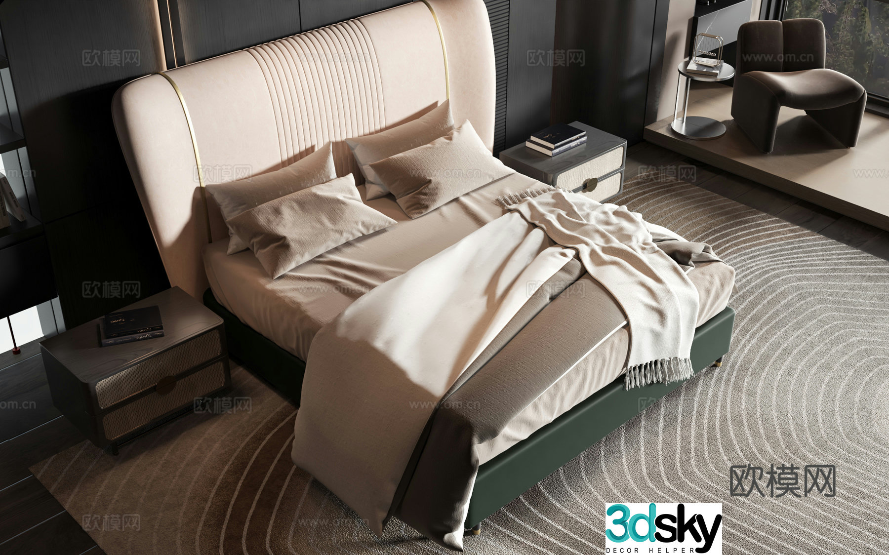 Modern style product bed 3d model