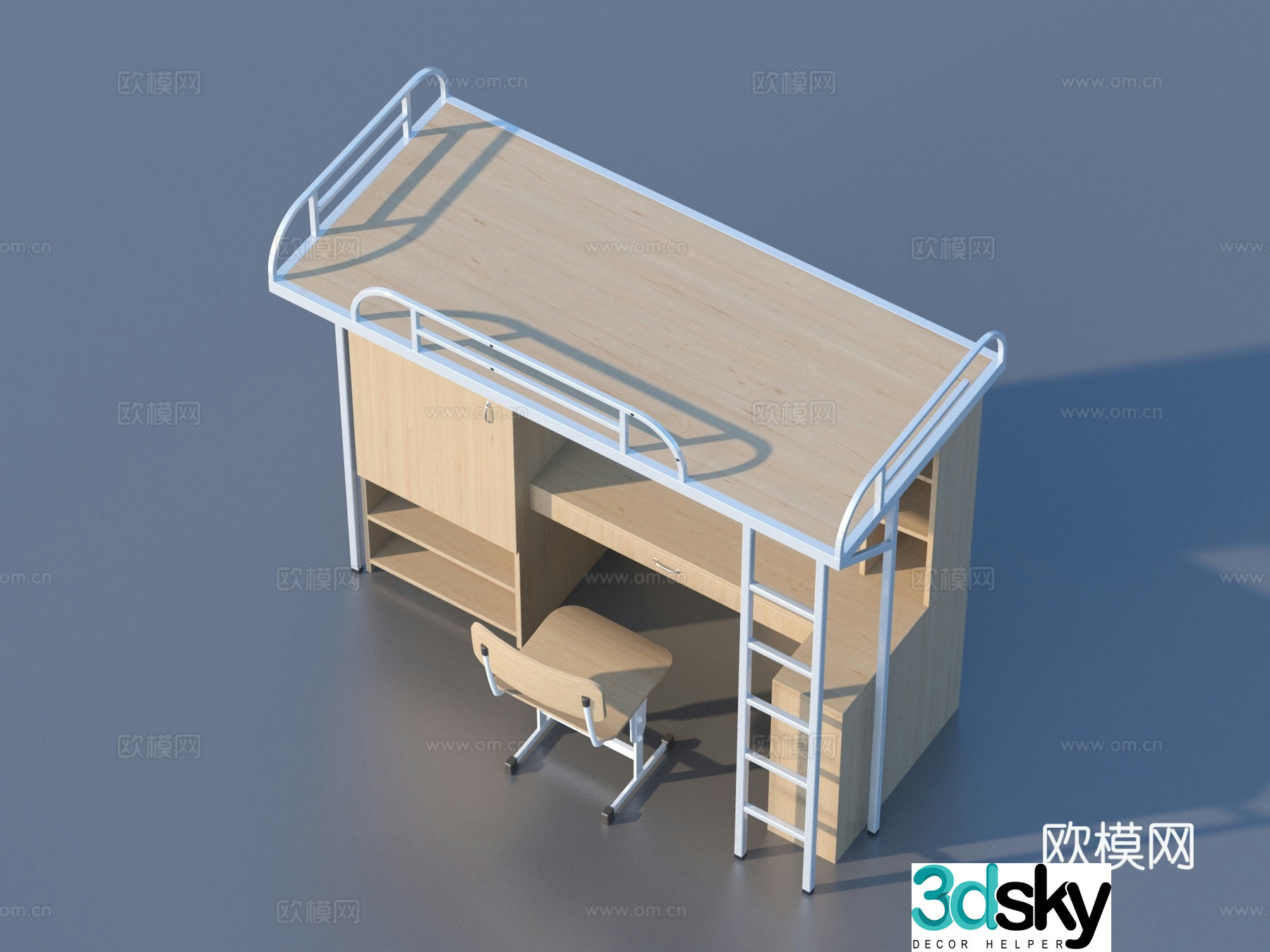 Getting on and getting out of bed Student bed Furniture 3d model