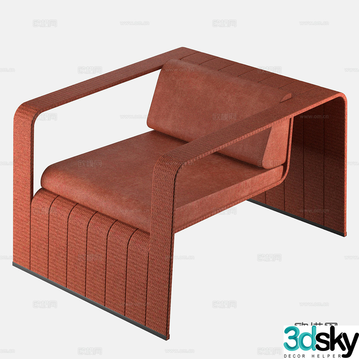 Modern Italian fabric armchair 3d model