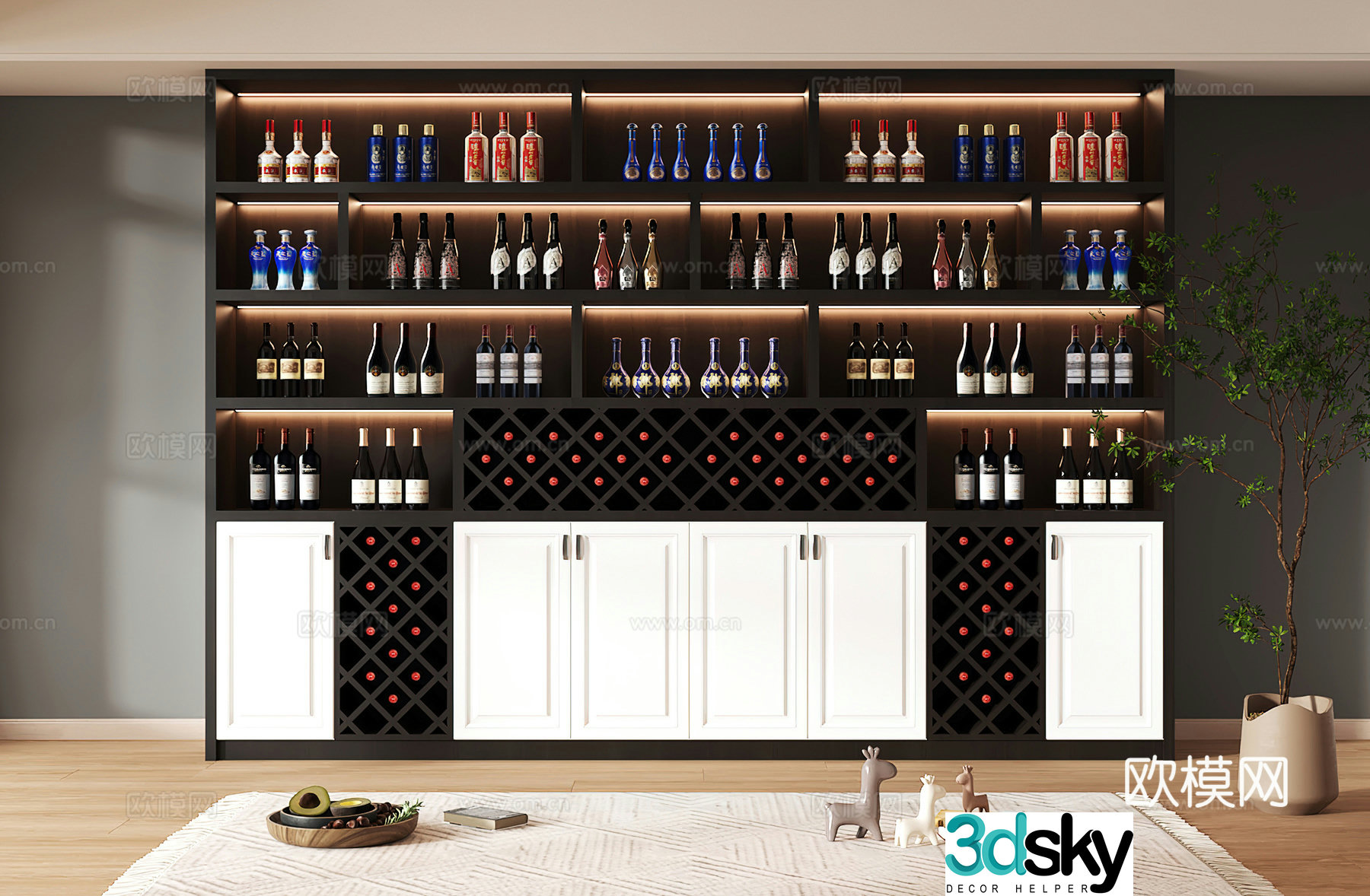 Wine cabinet design Wine cabinet red wine cabinet bar wine cabinet partition wine cabinet 3D model