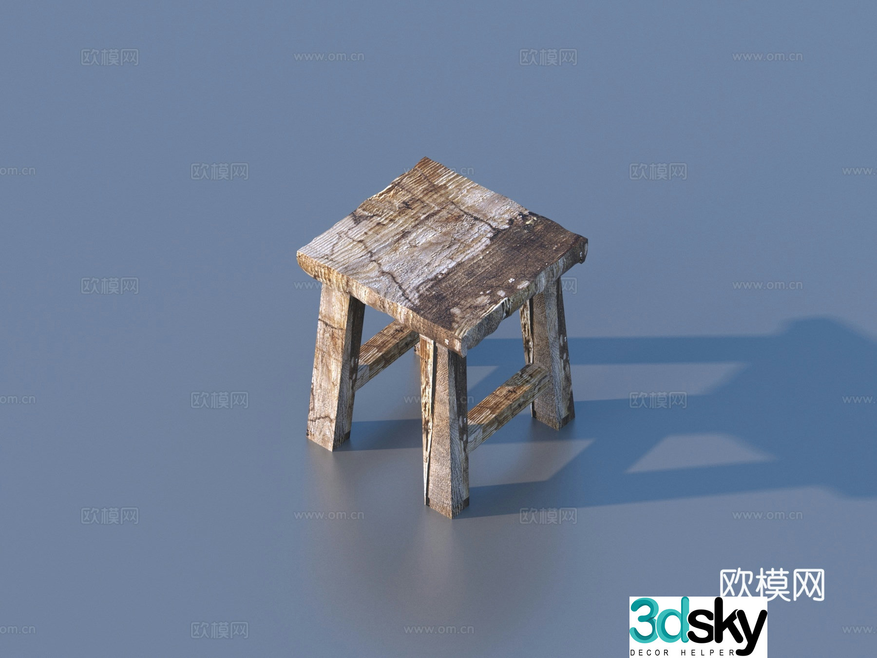 Stool Wooden Stool Furniture Sketch 3D Model