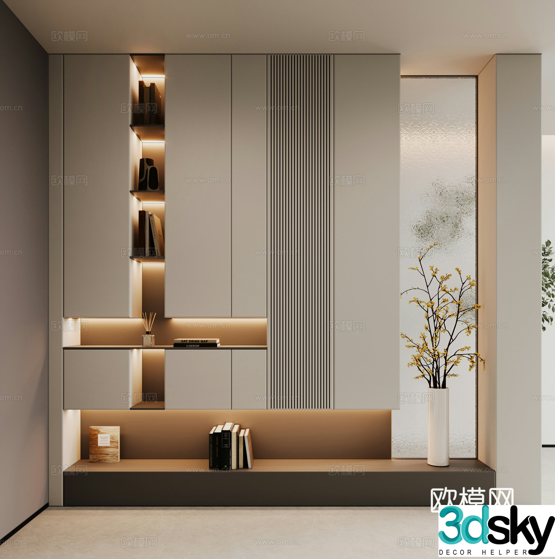 Modern porch shoe cabinet 3d model