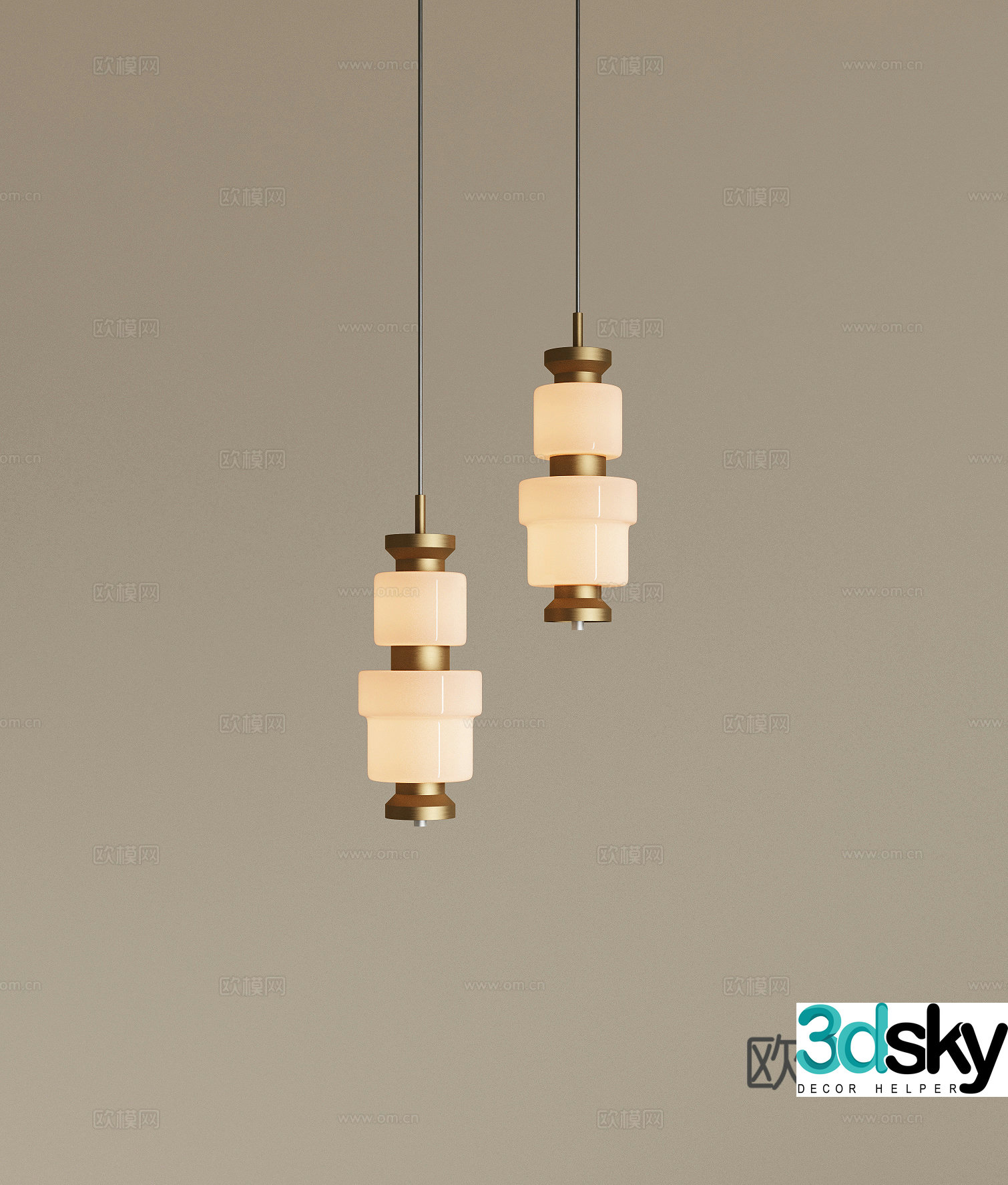 Modern light luxury metal chandeliers bedside chandeliers restaurant chandeliers bar chandeliers mirror chandeliers 3D model