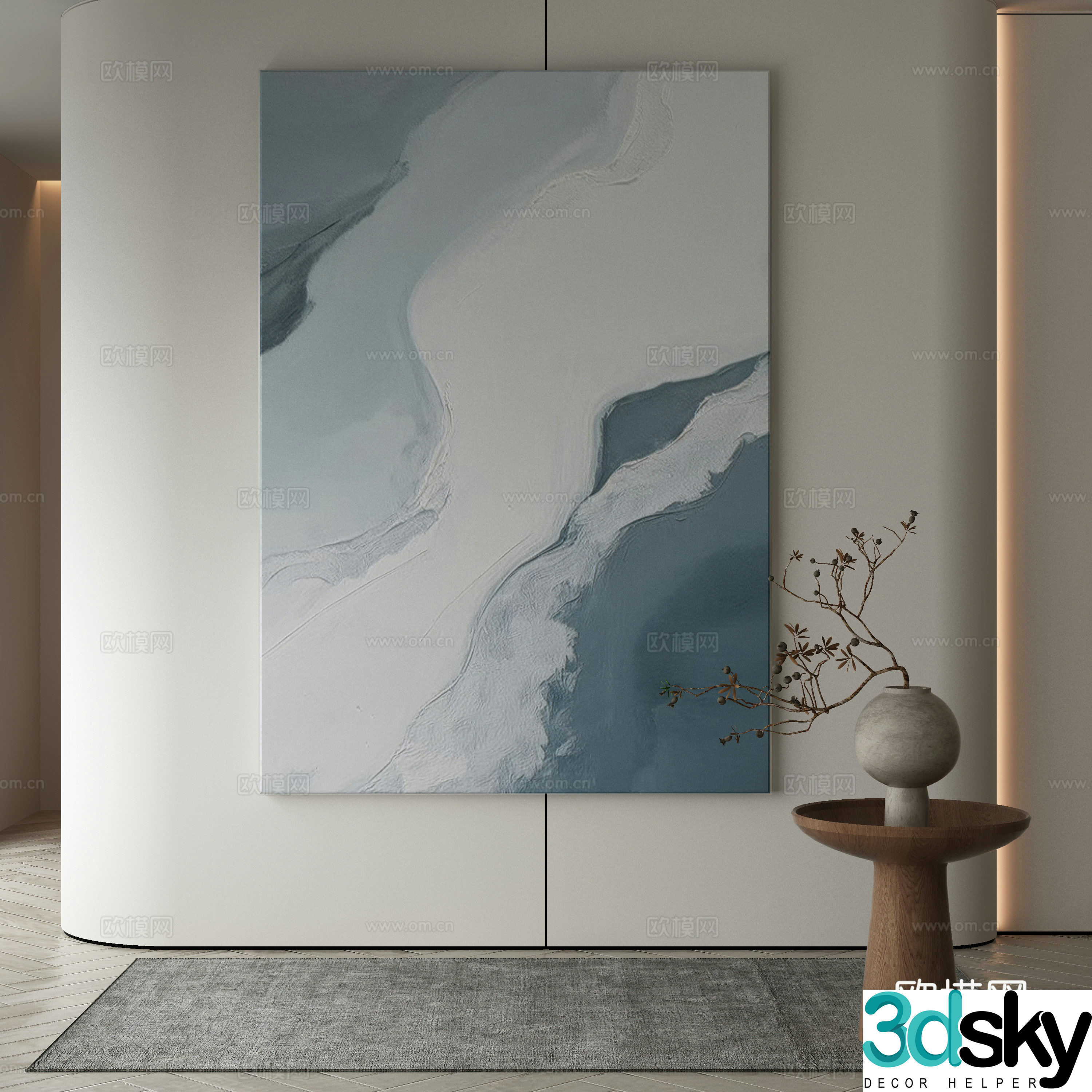 Modern Wasabi Hanging Painting Oil Painting 3D Model