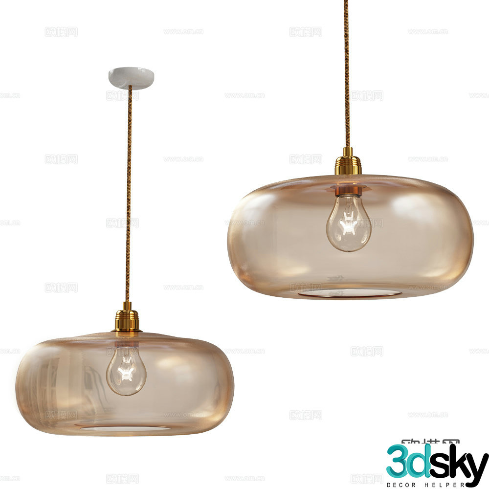 Modern light luxury spherical glass decorative small chandelier 3d model