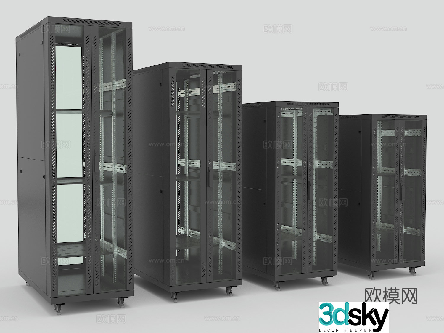 network cabinet network server cabinet white network cabinet black network cabinet server 3d model