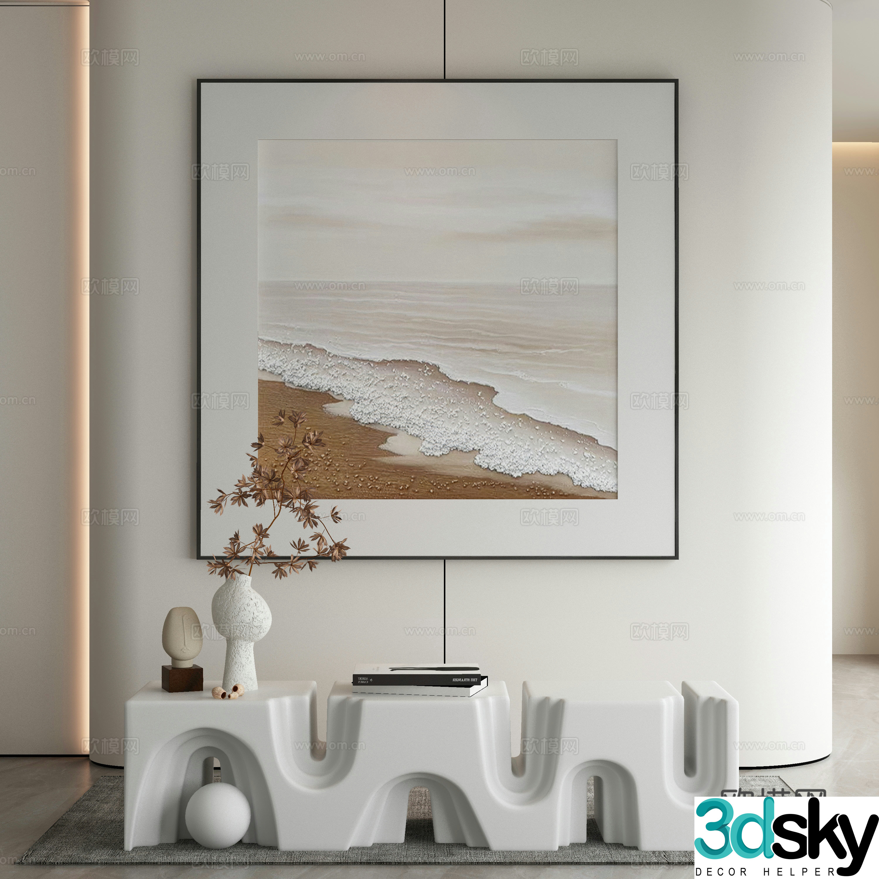 Modern Wasabi Hanging Painting Oil Painting 3D Model
