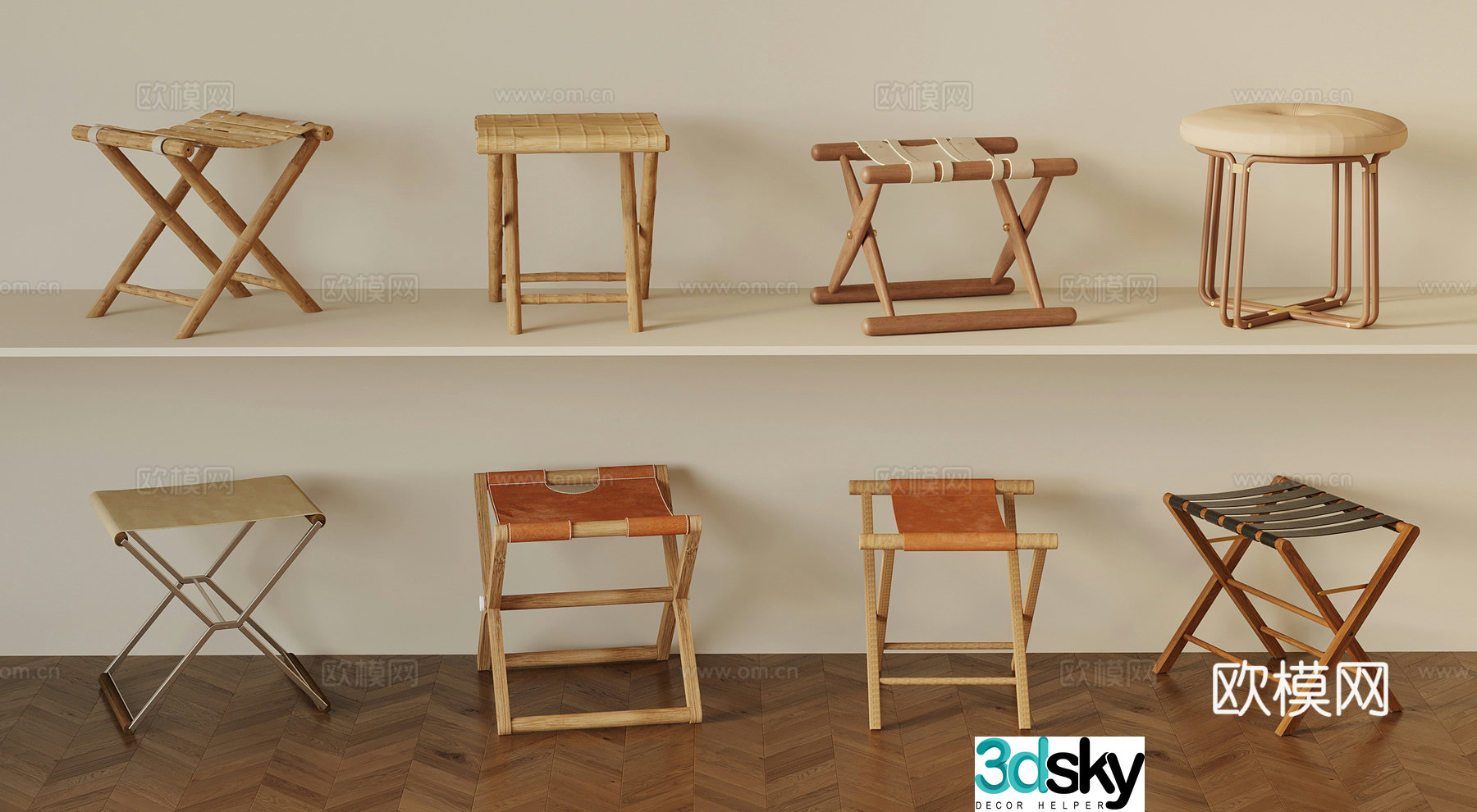 Other stools medieval stools benches chairs 3d model