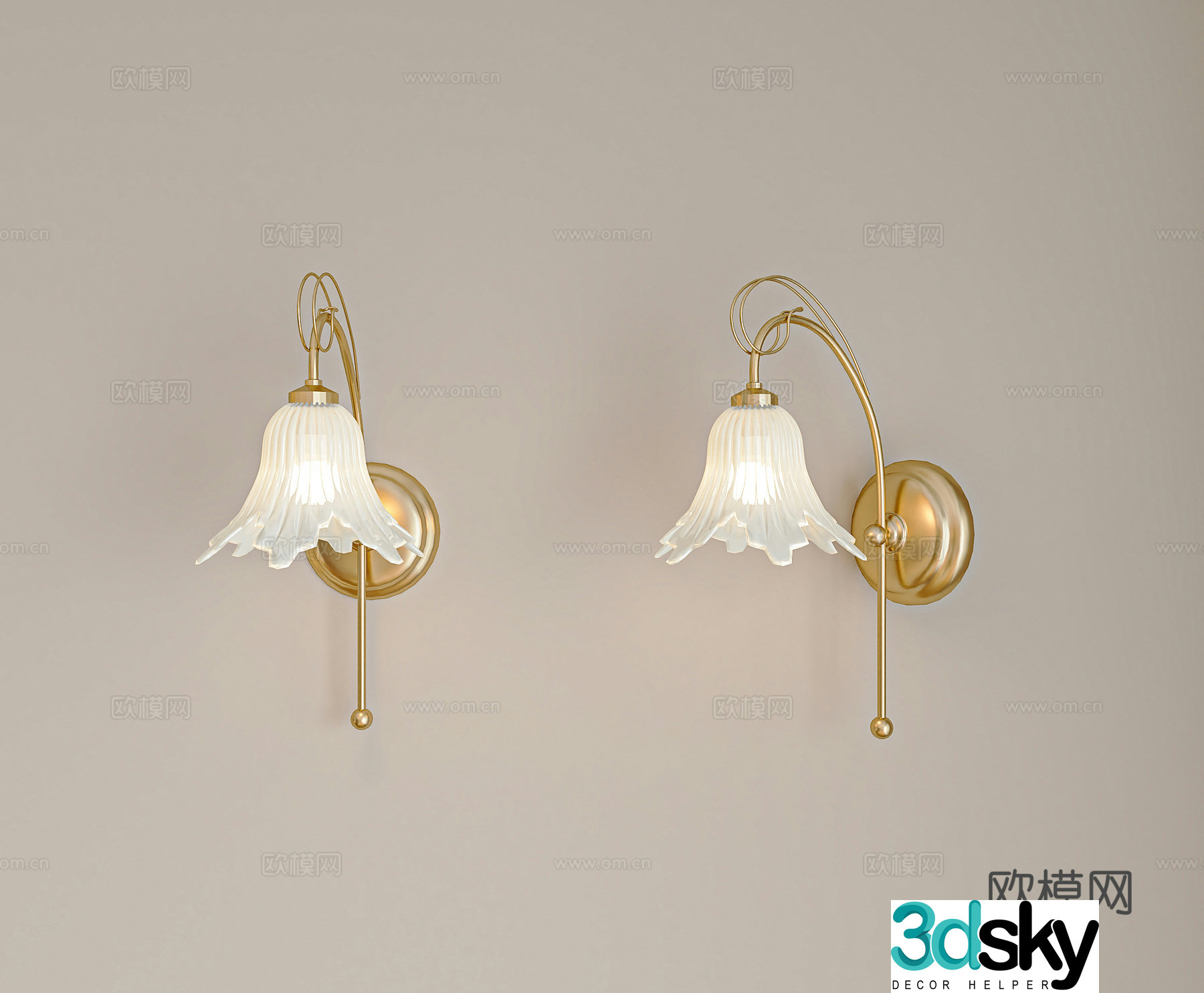 French medieval wall lamp Crystal wall lamp Glass wall lamp Metal wall lamp French wall lamp Medium style 3D model