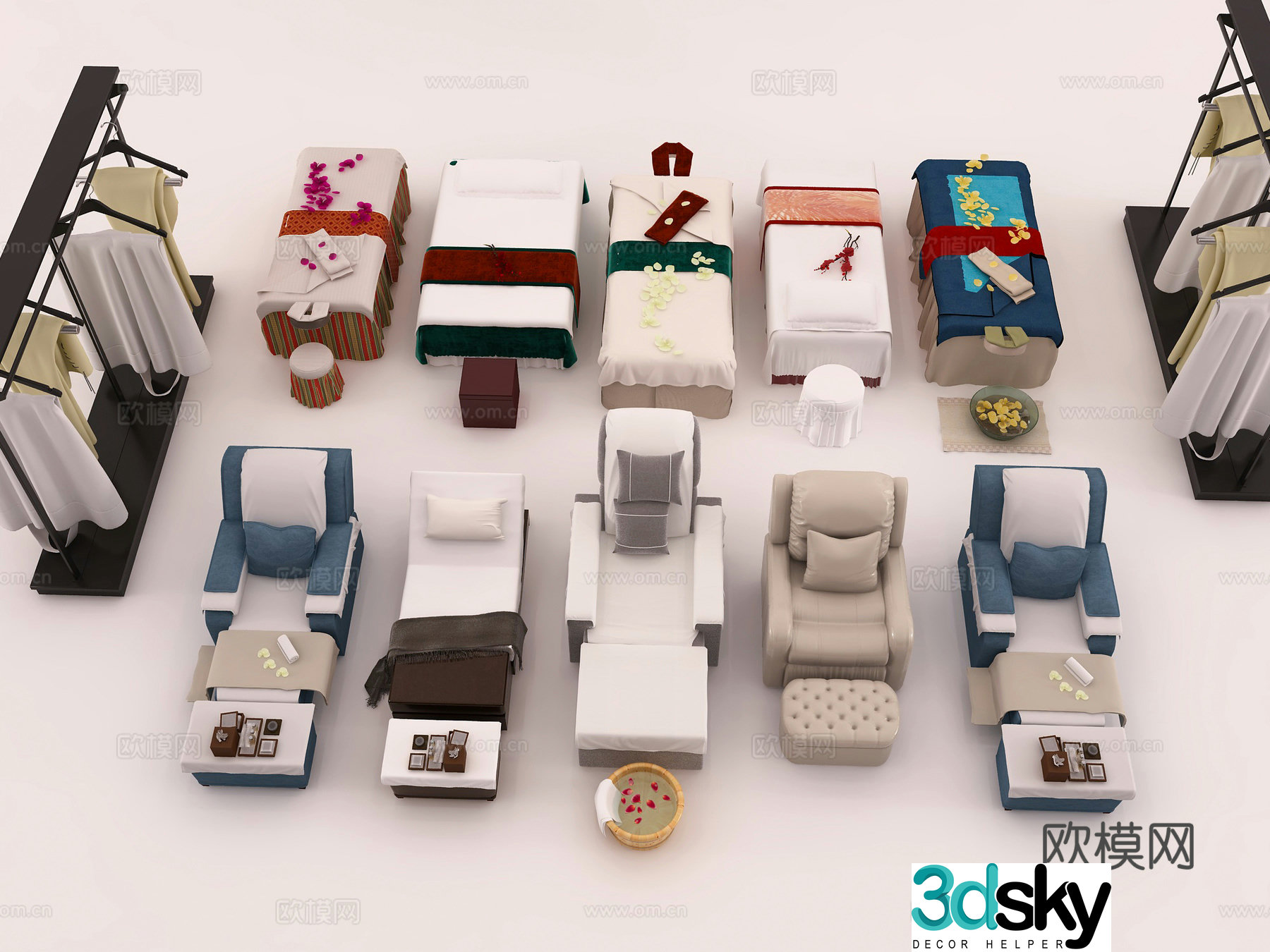 Massage chair, massage bed, spa massage chair, beauty chair, foot washing and foot heating sofa, multifunctional foot heating sofa 3D model