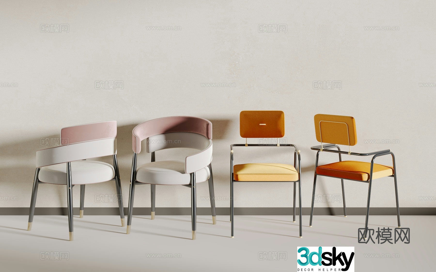 Light luxury seat 3D model