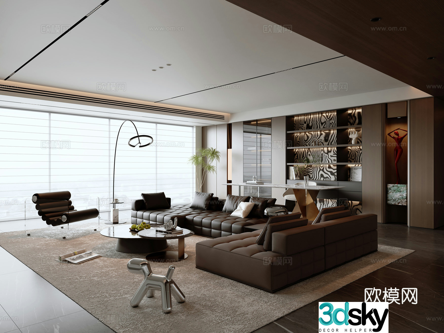 Modern Italian living room 3d model