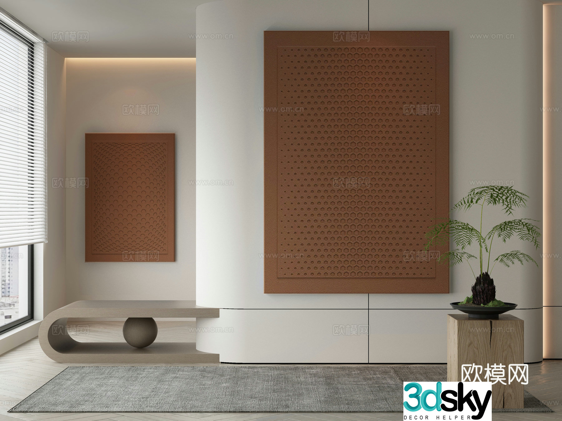Modern Wasabi Hanging Painting Oil Painting 3D Model