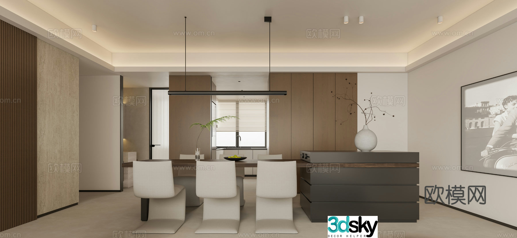 Modern restaurant 3d model