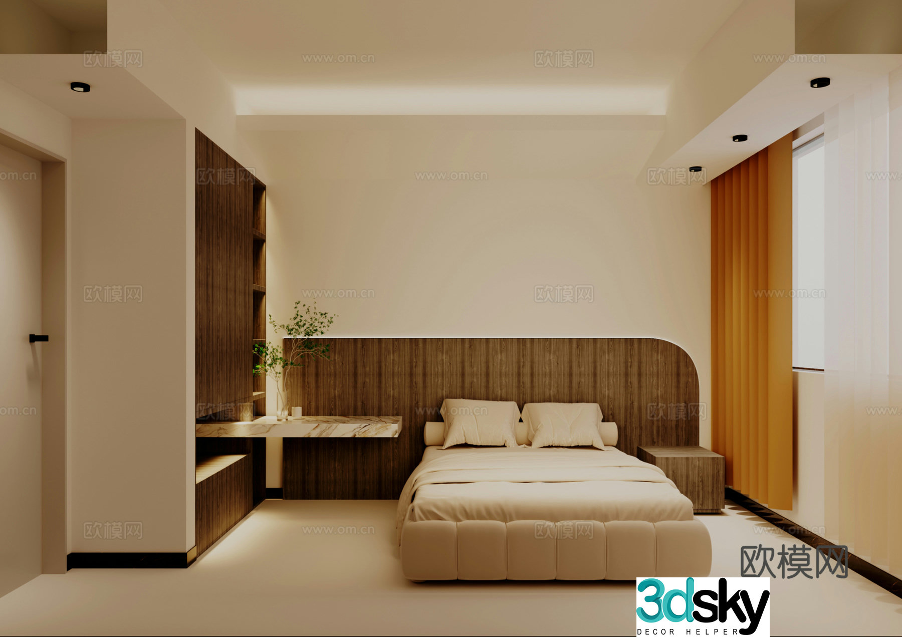 Modern bedroom 3d model 3d model