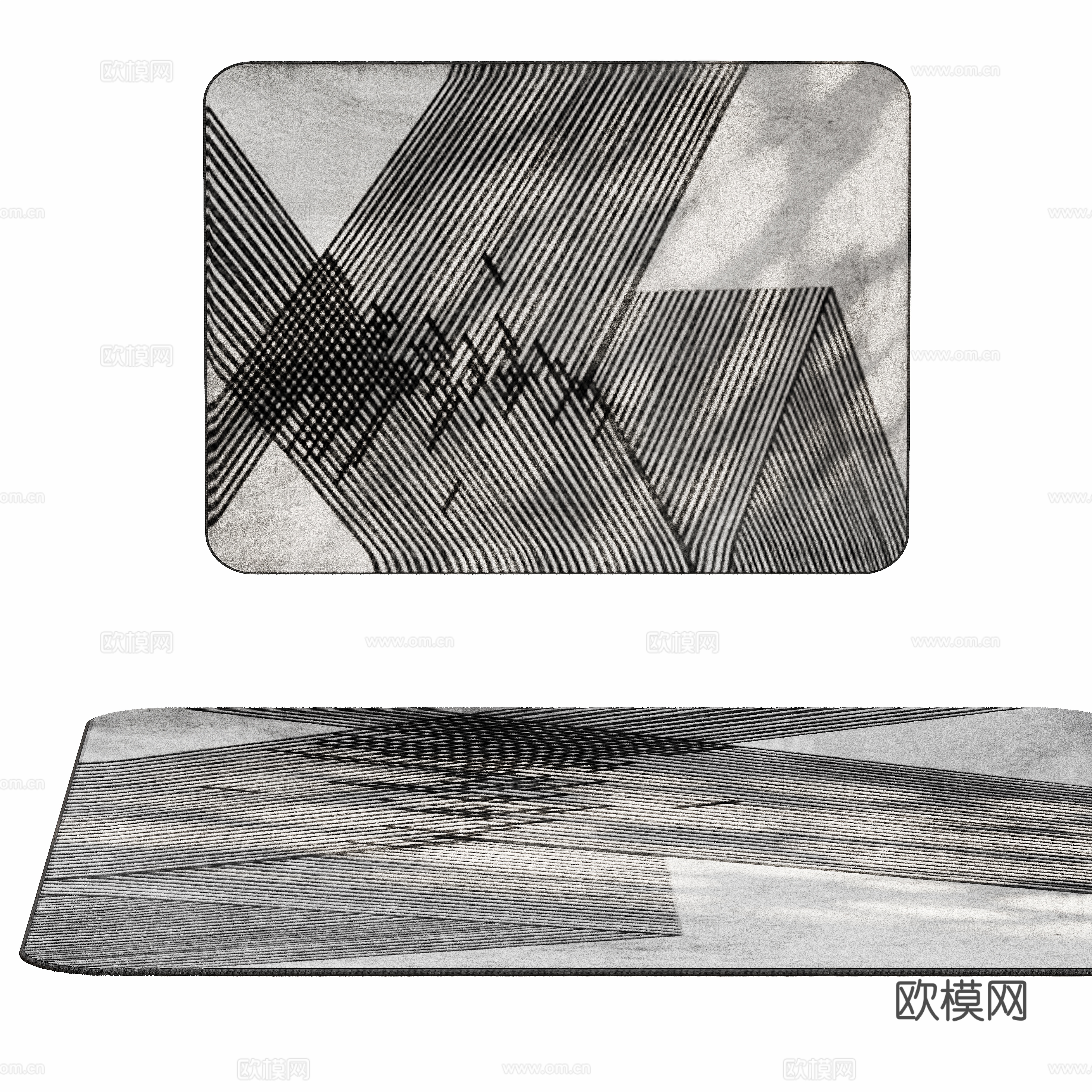 Modern living room carpet 3d model