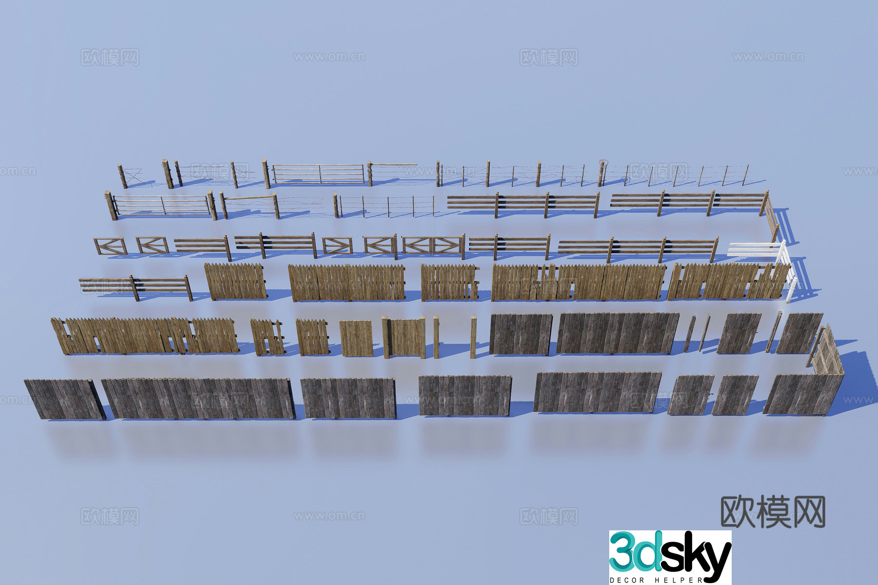 Wooden fence 3d model