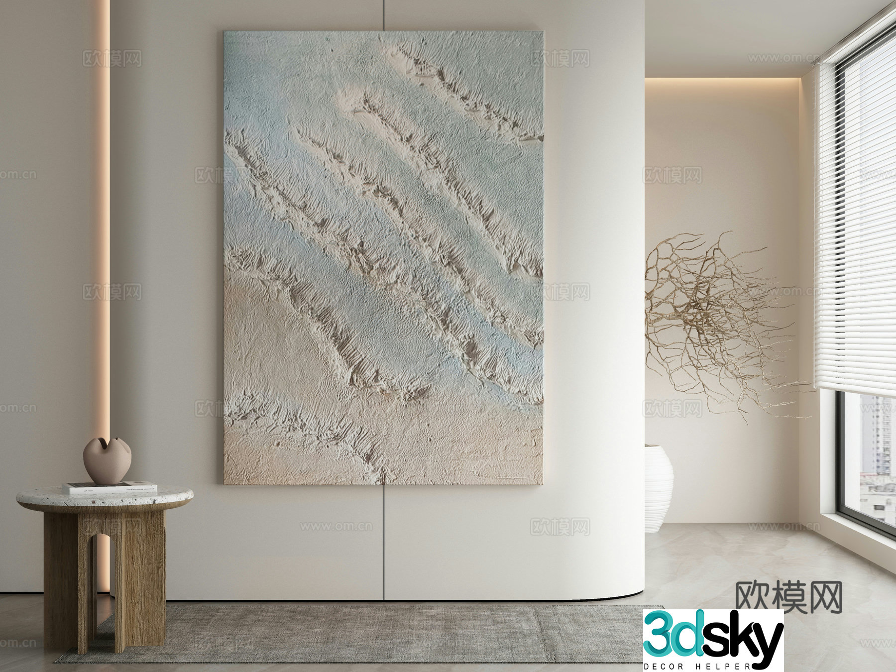 Modern Wasabi Hanging Painting Oil Painting 3D Model