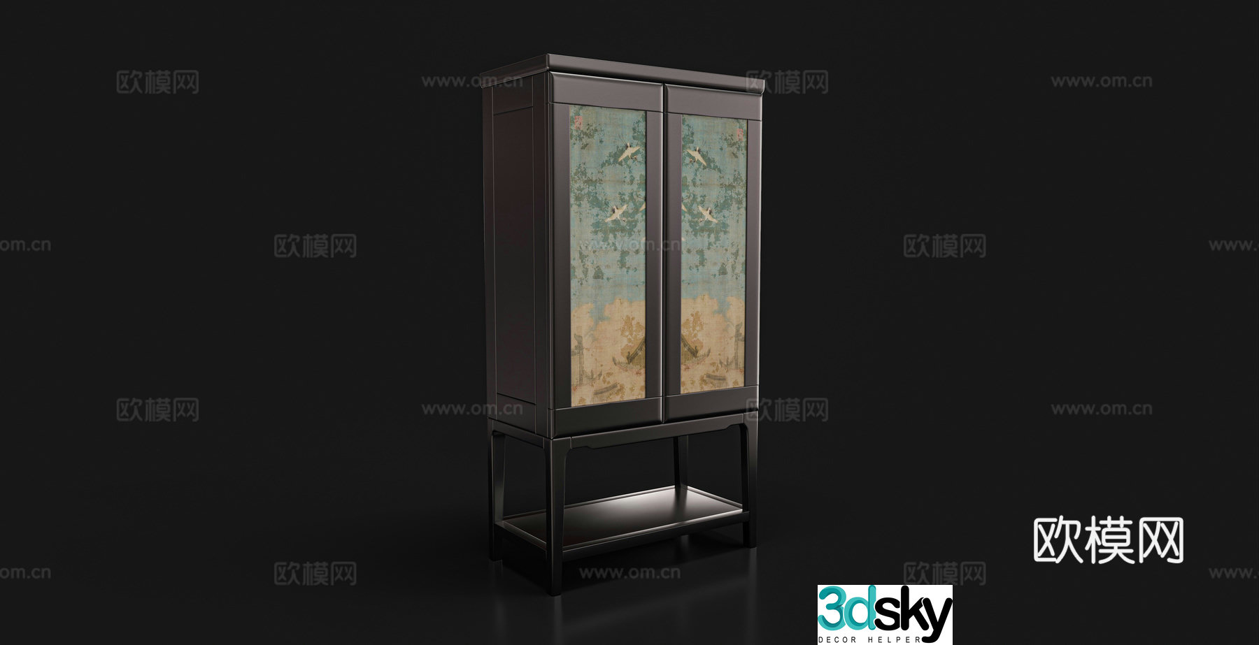 Song style decorative cabinet 3d model