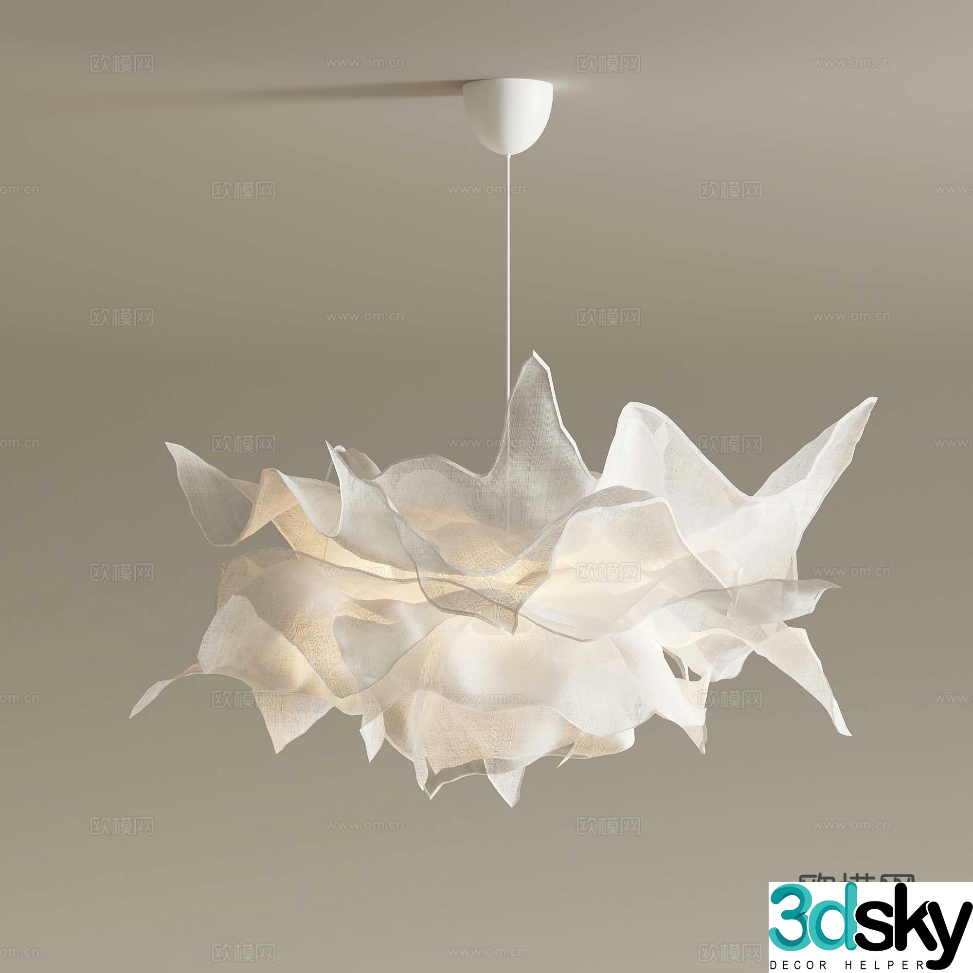 Modern Cream Style Chandelier Creative Chandelier 3d Model