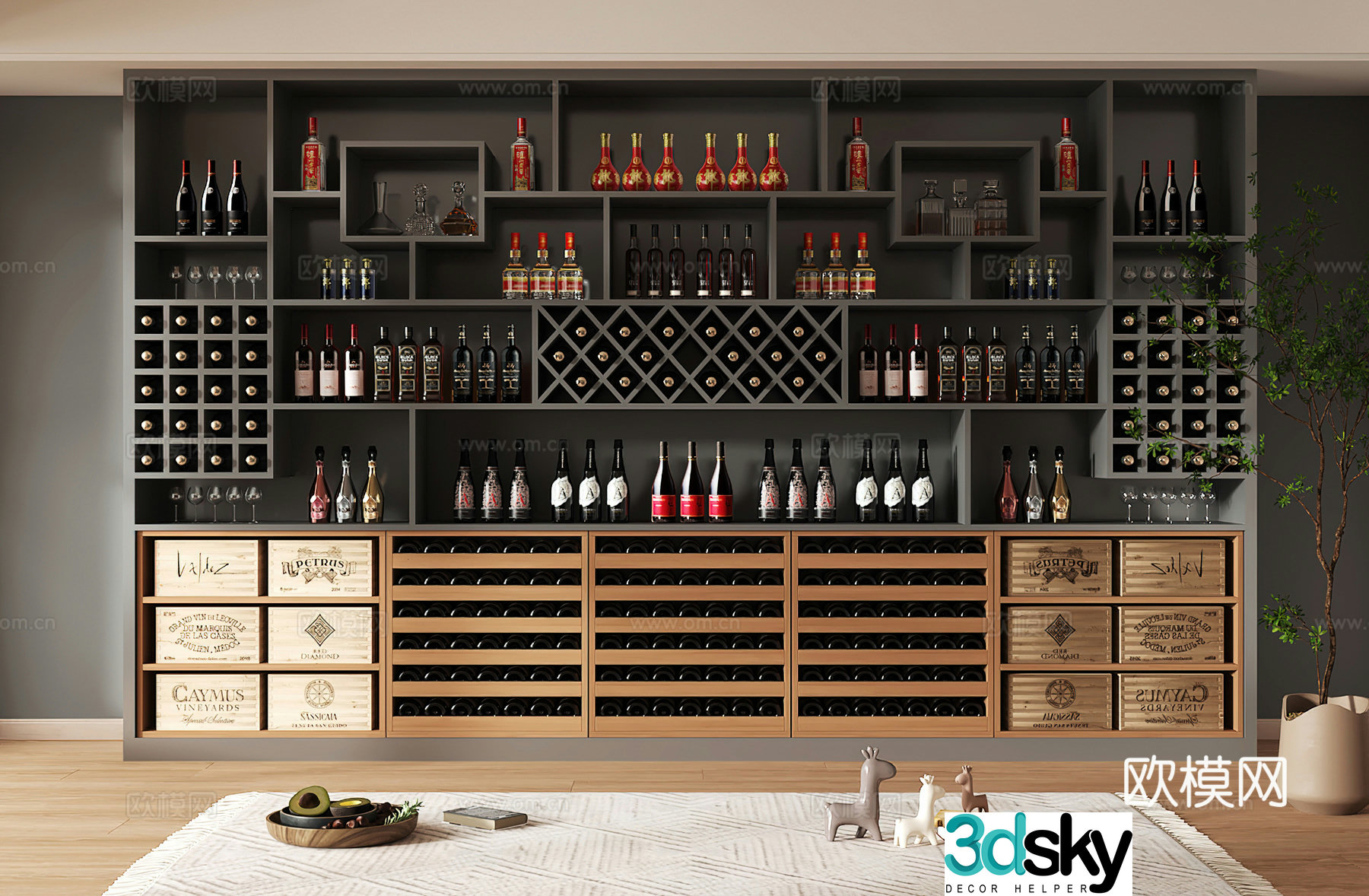 Wine cabinet design Wine cabinet red wine cabinet bar wine cabinet partition wine cabinet 3D model