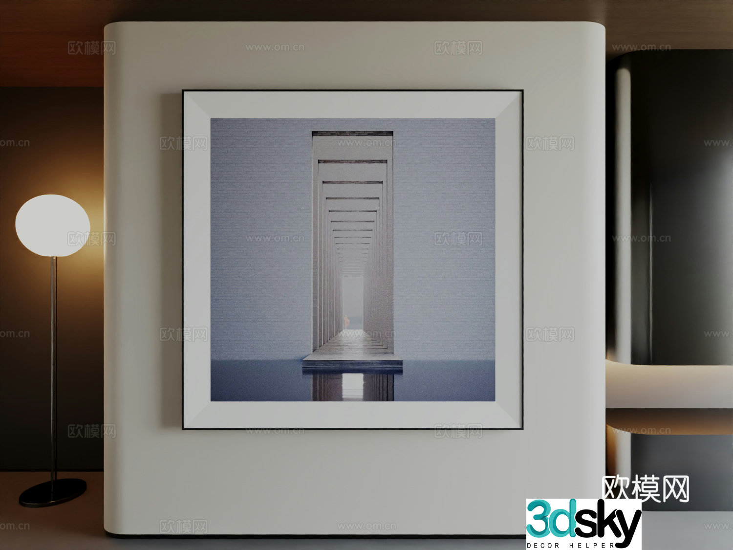 Modern minimalist high-end hanging painting Italian simple abstract art hanging painting 3d model