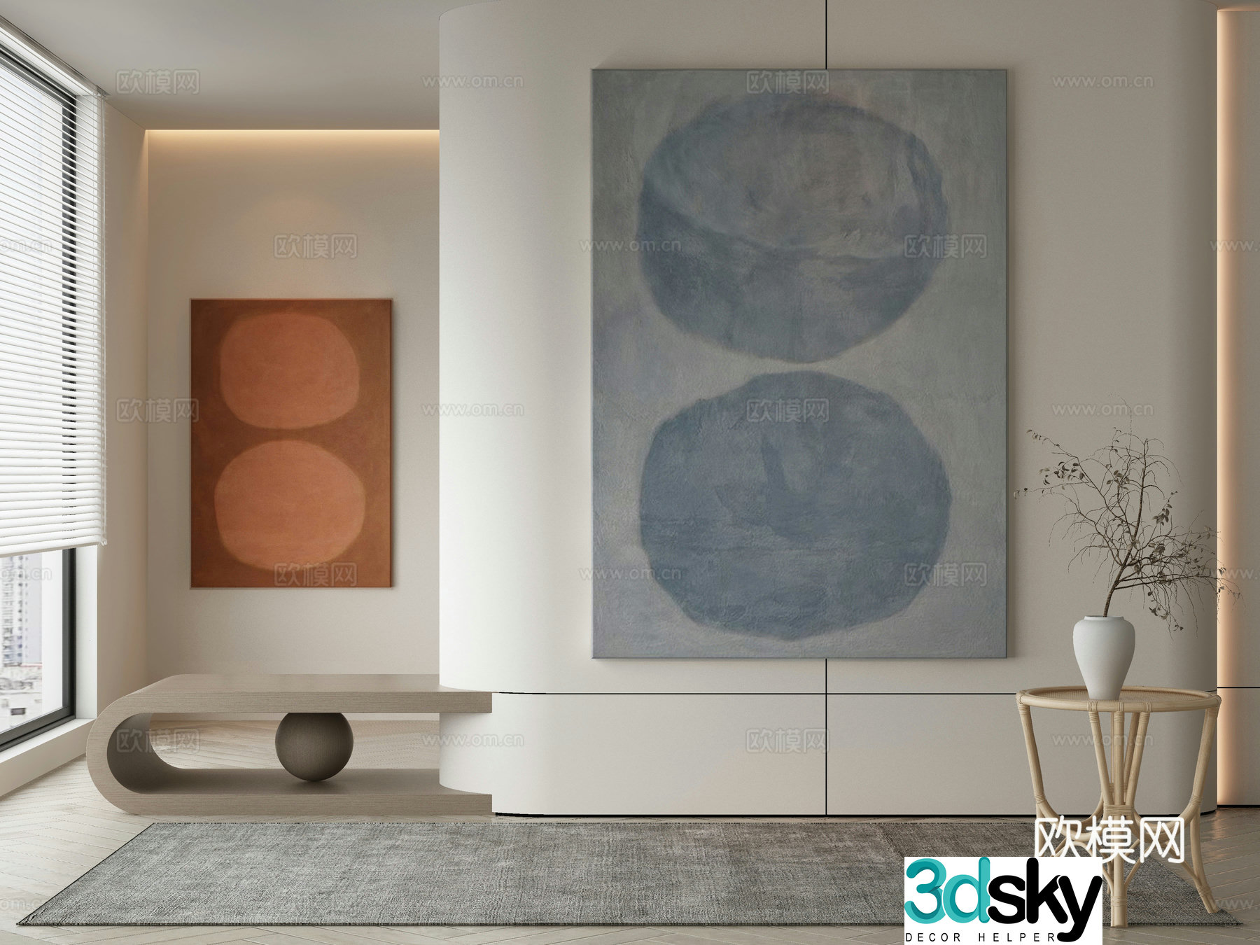 Modern Wasabi Hanging Painting Oil Painting 3D Model