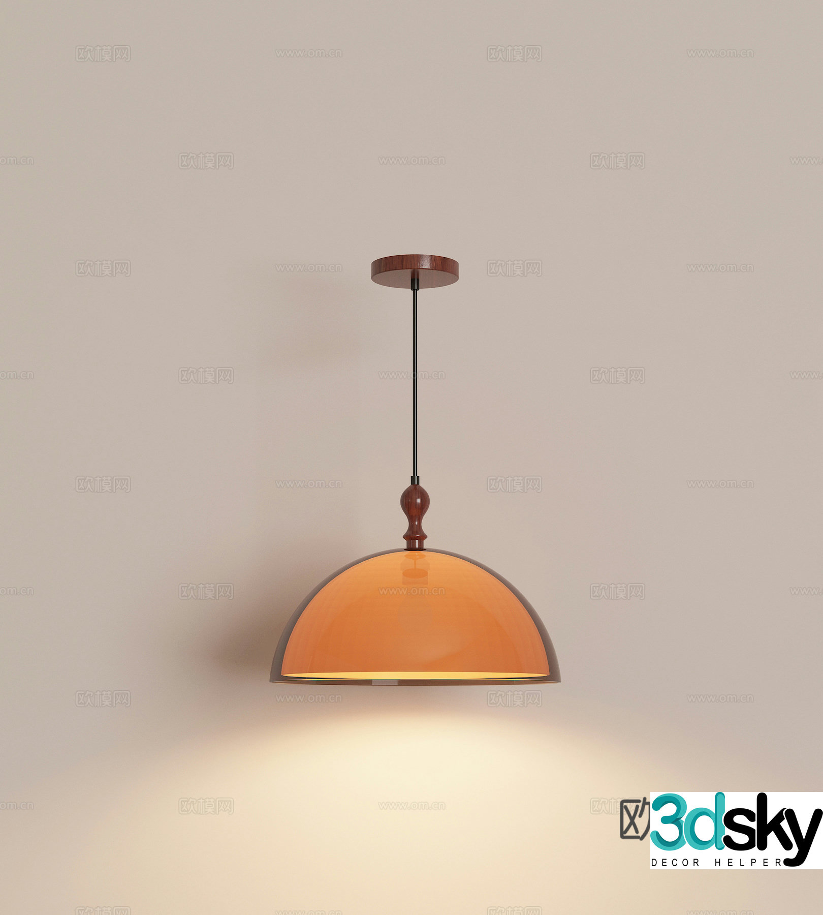 Modern light luxury glass chandelier 3d model