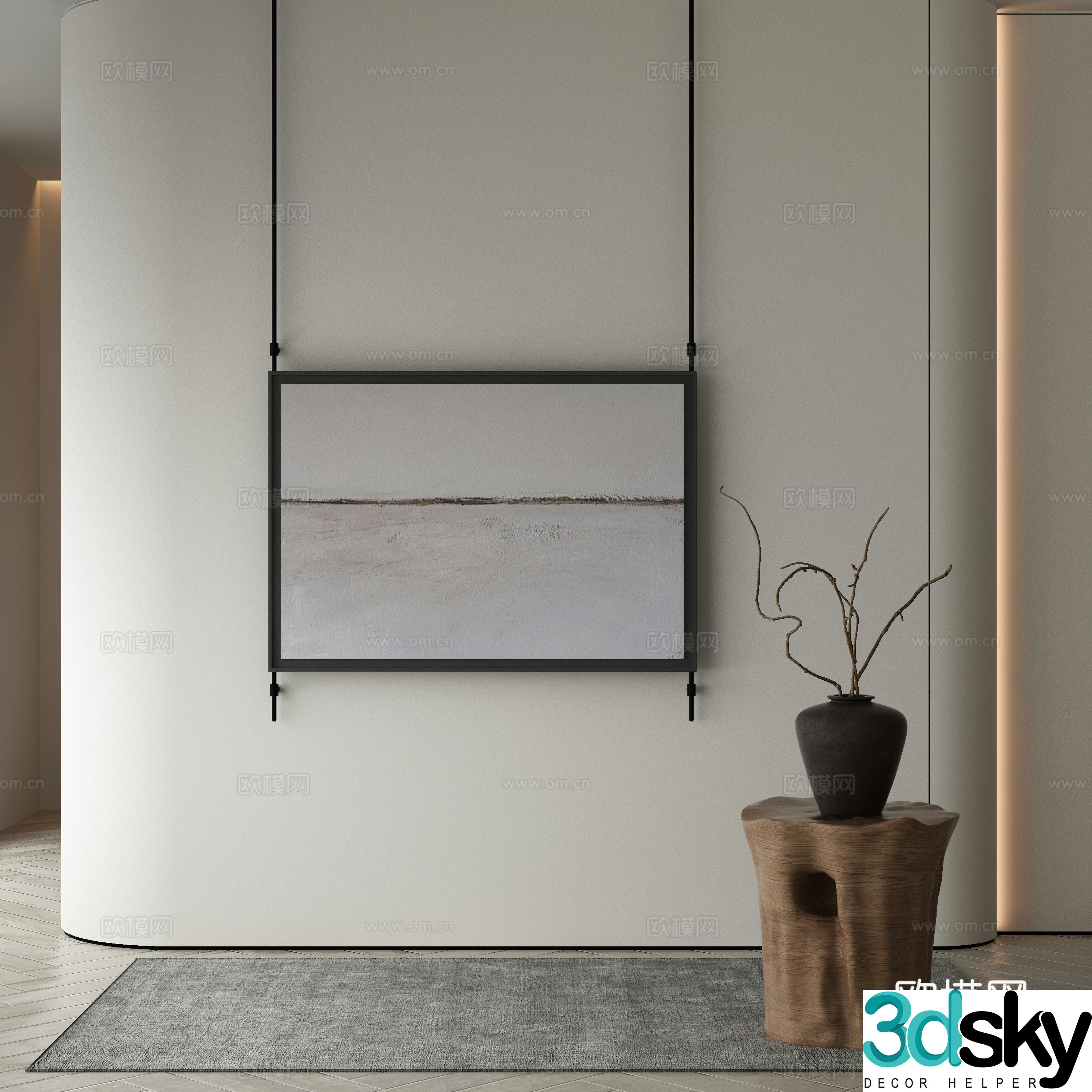 Modern Wasabi Hanging Painting Oil Painting 3D Model